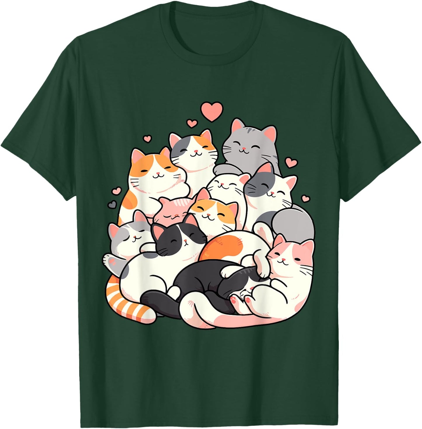 Cute Cats Kitty Anime Kawaii T-Shirt - T-Shirt | Forest