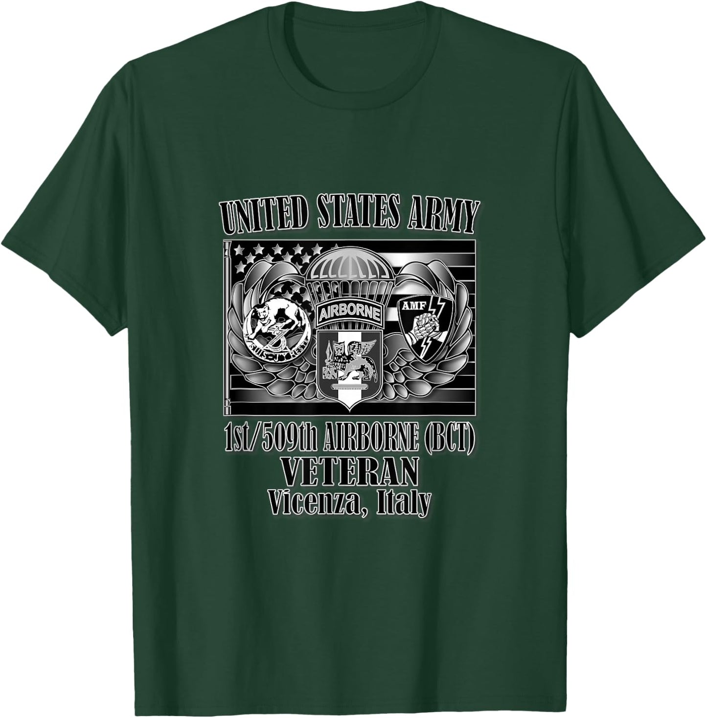 1/509th Airborne (BCT) Veteran (Front Design) T-Shirt - T-Shirt | Forest
