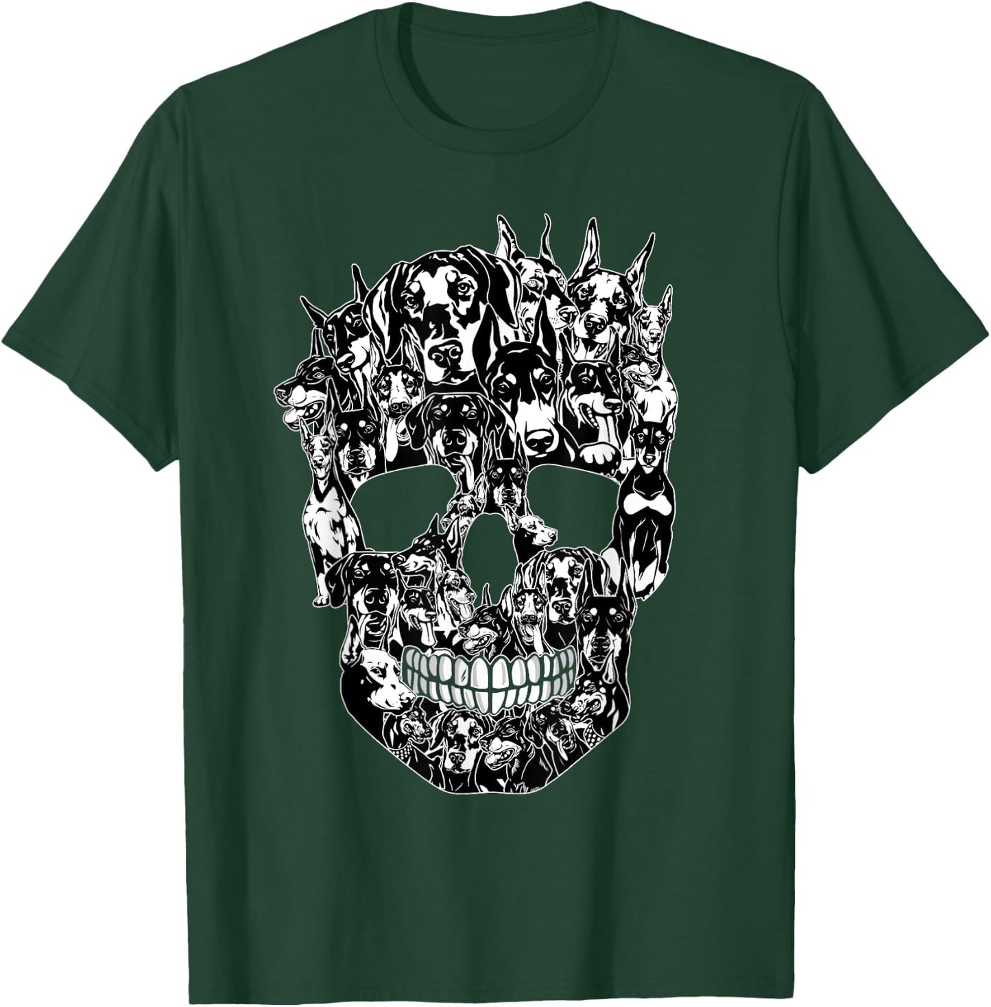 Funny Dog Lover Doberman Skull Halloween Costume T-Shirt - T-Shirt | Forest