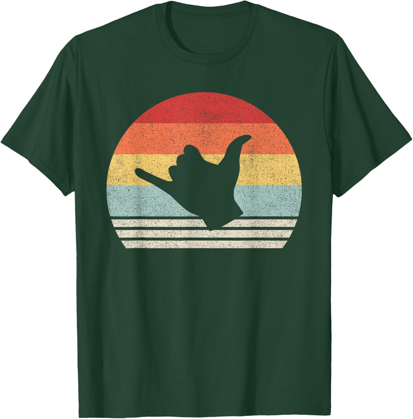 Retro Shaka Sign Shirt Surf Sign Gift Vintage Surfer Surfing T-Shirt - T-Shirt | Forest