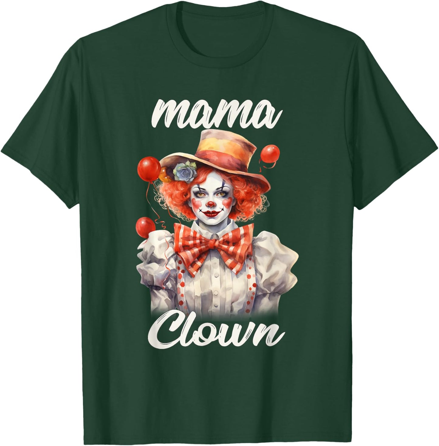 Mama Clown Funny Halloween Costume Mom Clown T-Shirt - T-Shirt | Forest