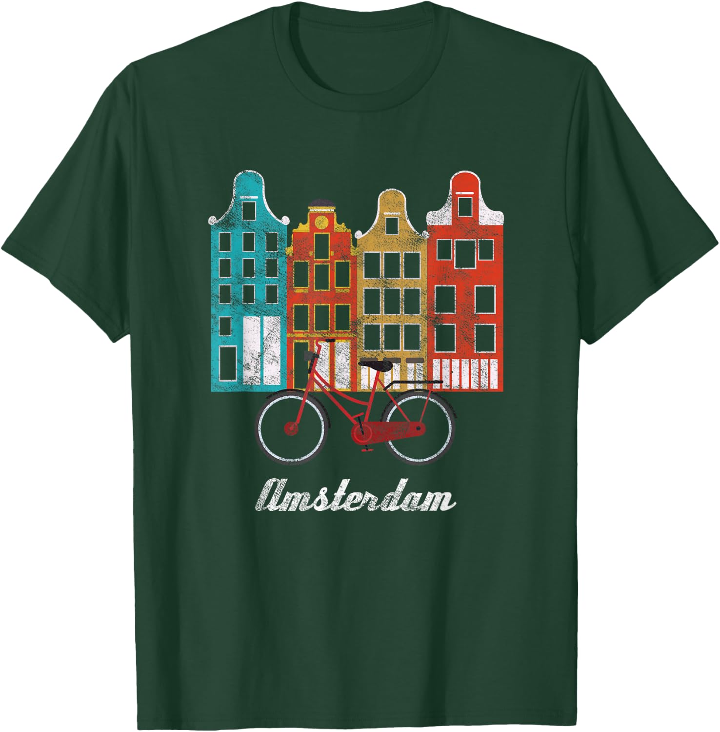 Europische Niederlndische Amsterdam Geschenke Amsterdam Netherlands Cultural Heritage Europe Travel Bicycle T-Shirt - T-Shirt | Forest