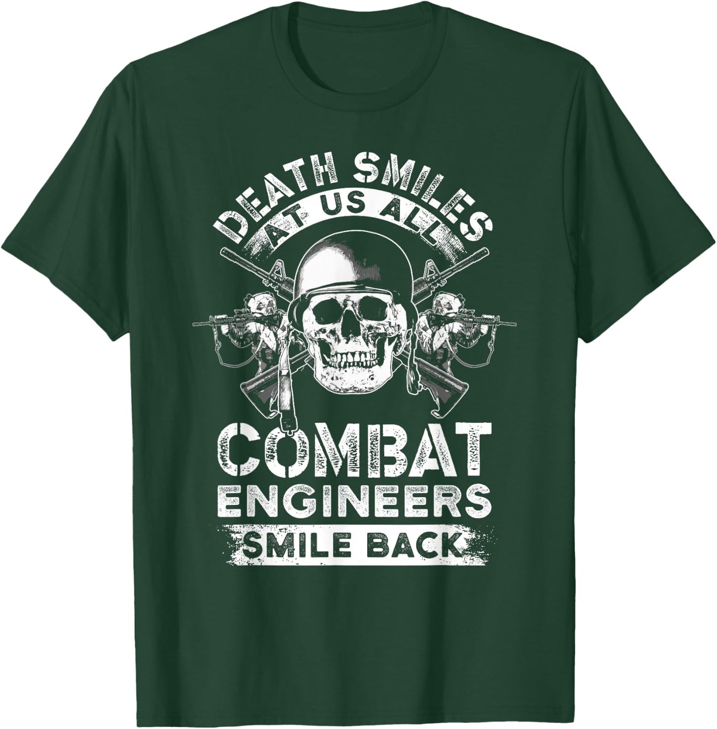 Combat Engineer Smiles USA Military Sapper T-Shirt - T-Shirt | Forest