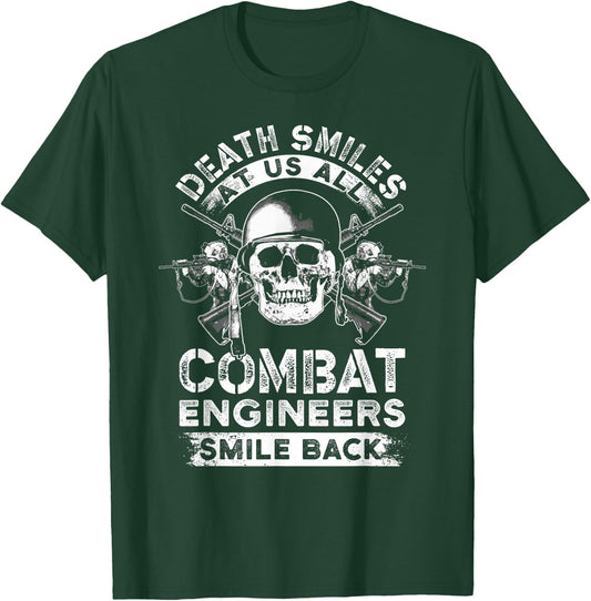 Combat Engineer Smiles USA Military Sapper T-Shirt - T-Shirt | Forest