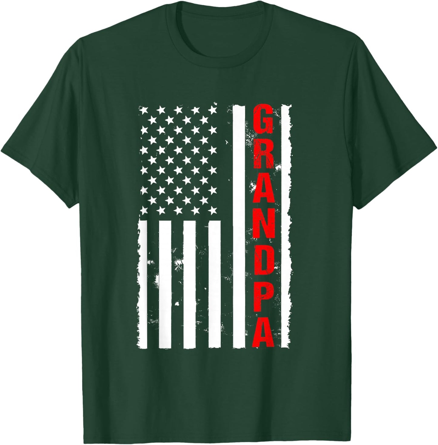 Grandpa USA Flag Firefighter Thin Red Line Fireman Gift T-Shirt - T-Shirt | Forest