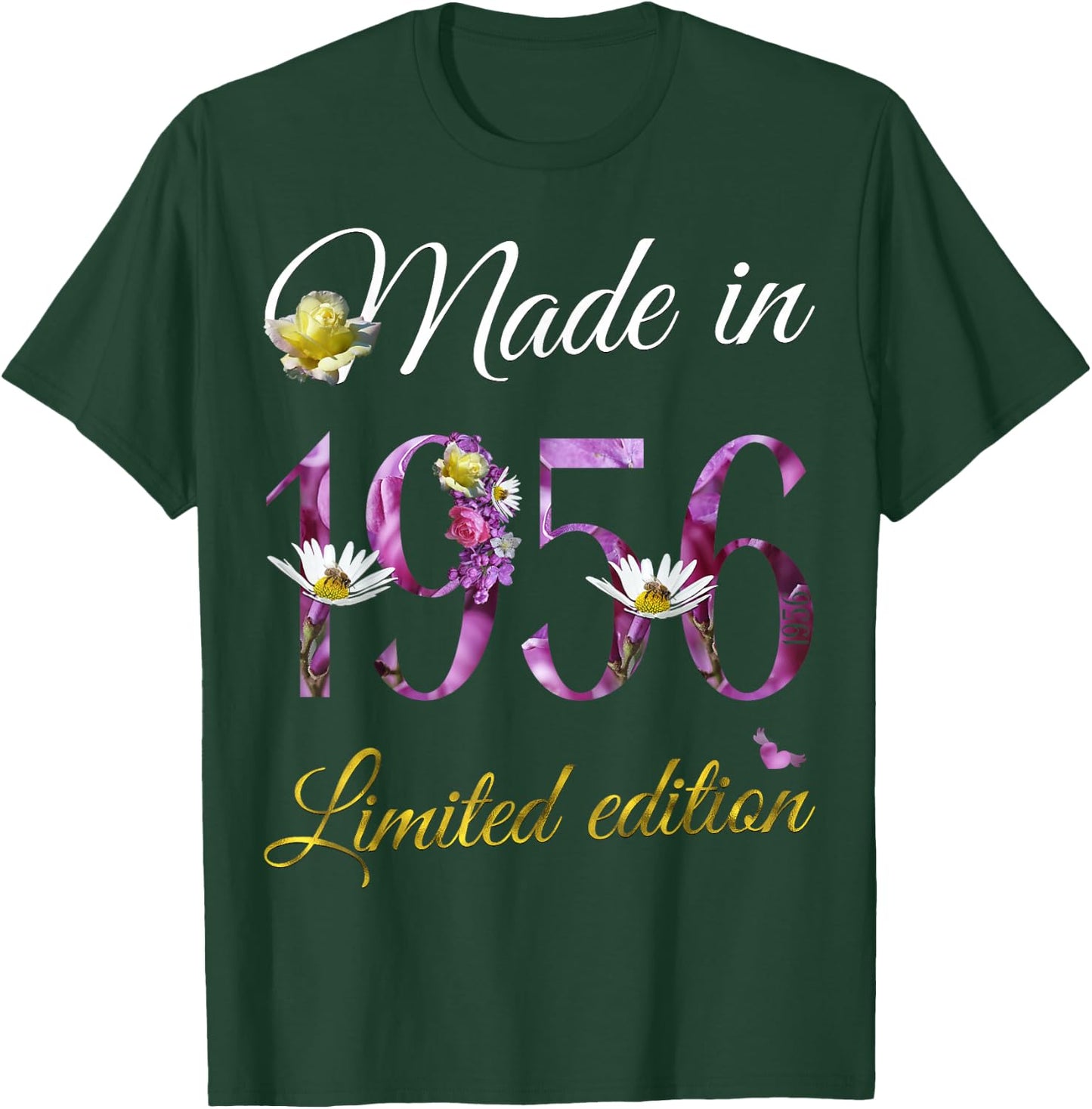 Made in 1956 69 Year Old Floral 1956 69th Birthday Gift T-Shirt - T-Shirt | Forest