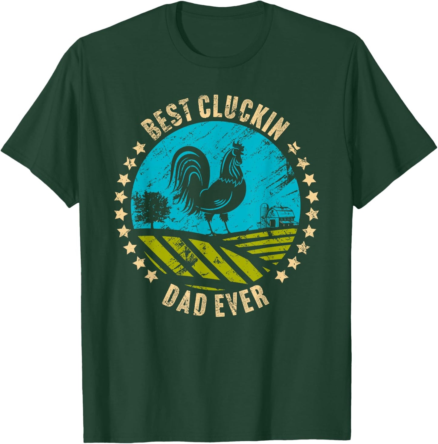 Chicken Farmer Farm Rooster for Dad Father Grandpa Papa T-Shirt - T-Shirt | Forest