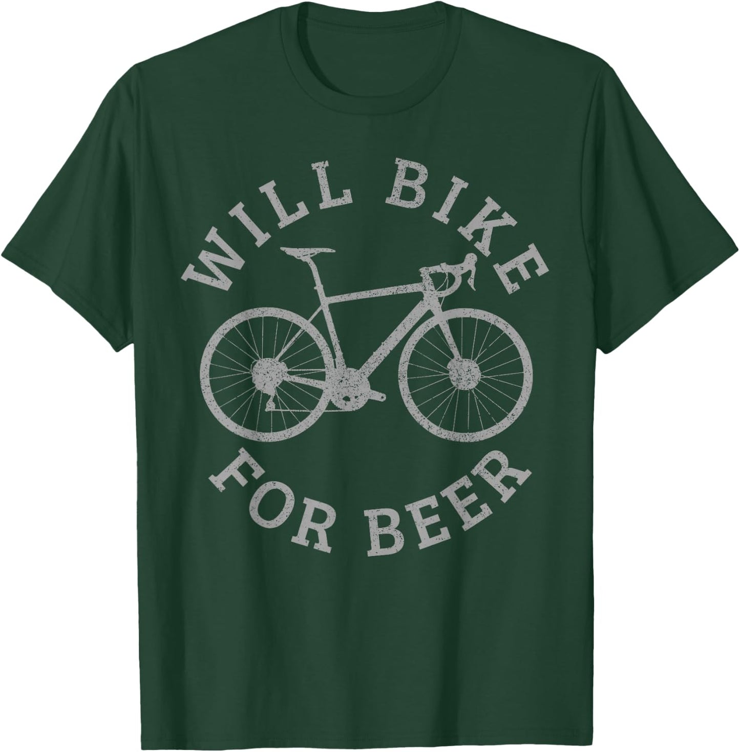 Funny Will Bike for Beer T-Shirt - T-Shirt | Forest