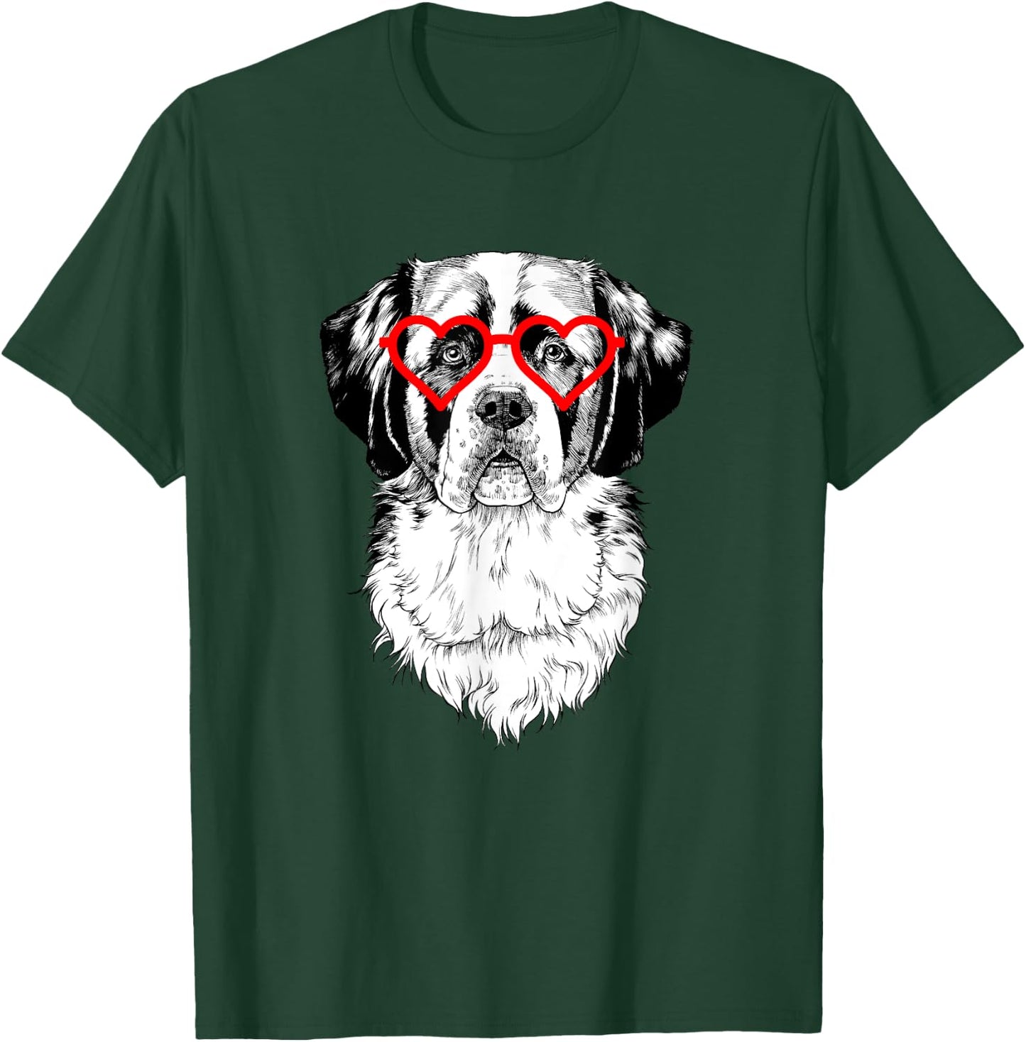 Saint Bernard Valentines Day Dog mom Dog Lover T-Shirt - T-Shirt | Forest