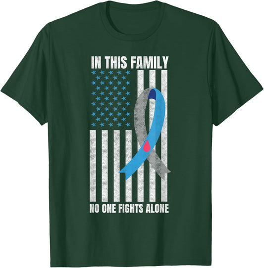USA Flag Diabetes Type 1 Awareness T-Shirt - T-Shirt | Forest