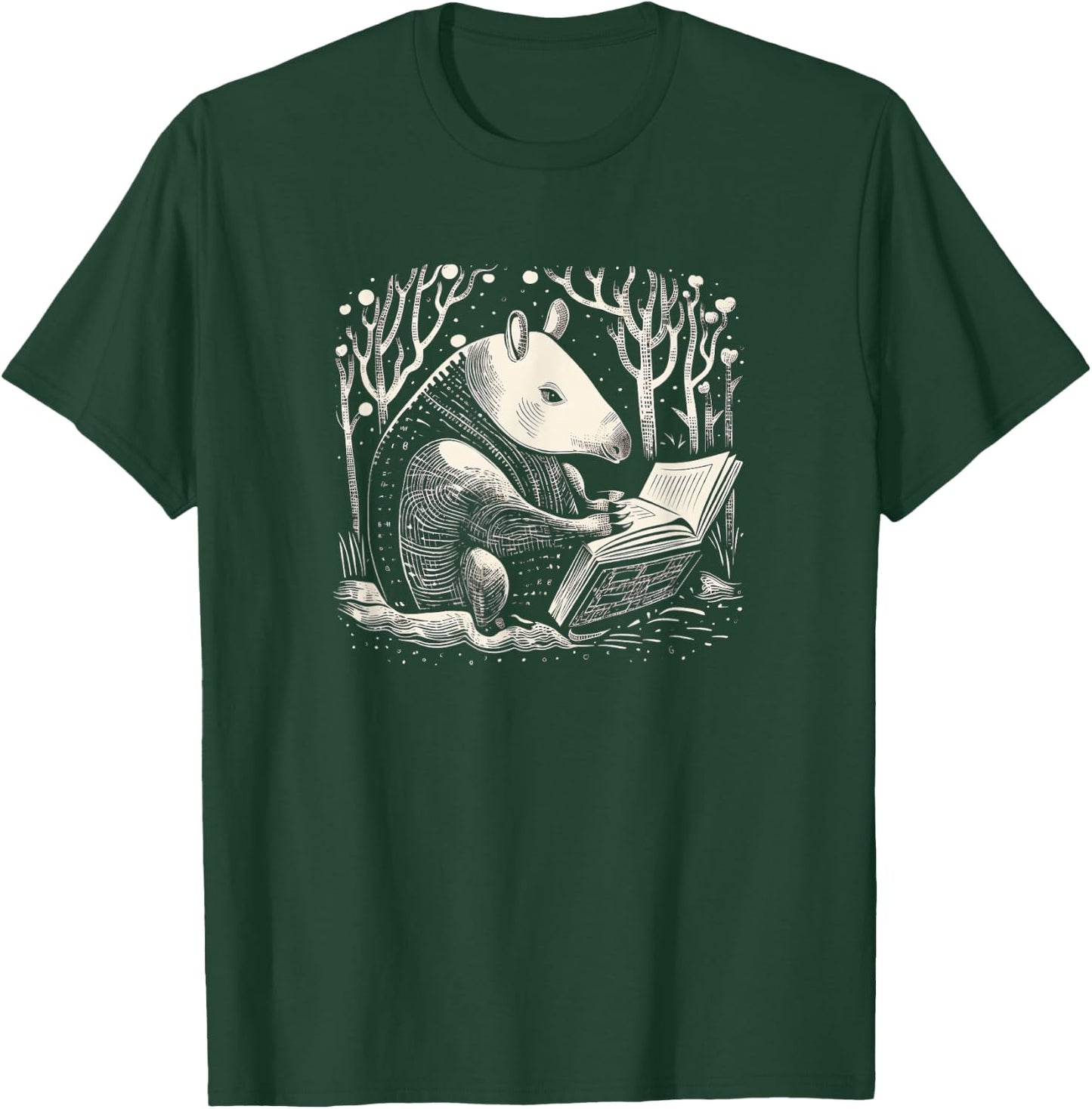 Kids Funny Retro Vintage Woodcut Art Tapir Lover T-Shirt - T-Shirt | Forest