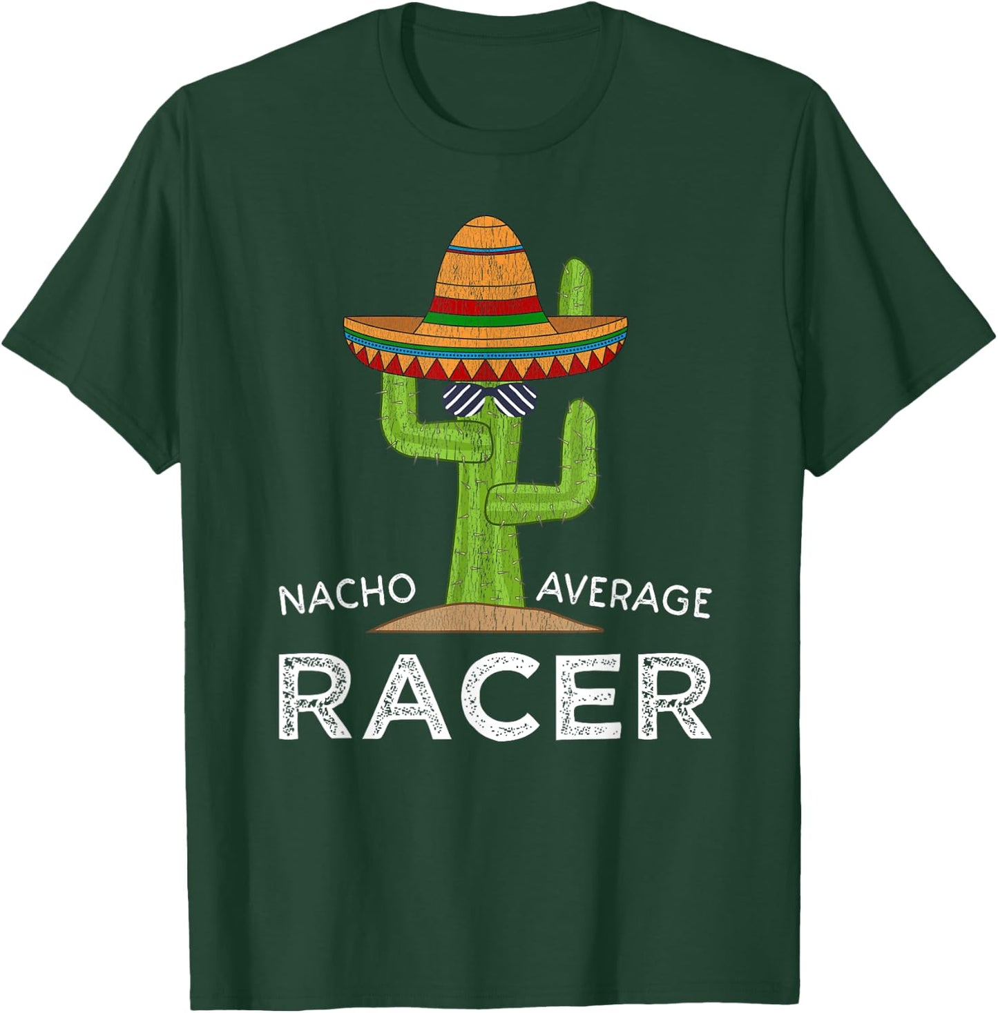 Cartba Racing Co. Fun Hilarious Racer Humor Saying | Nacho Average Racer Funny Racing - Black, -Adults, Kids, Short Sleeve, Cotton 60%, Polyester 40% T-Shirt - T-Shirt | Forest