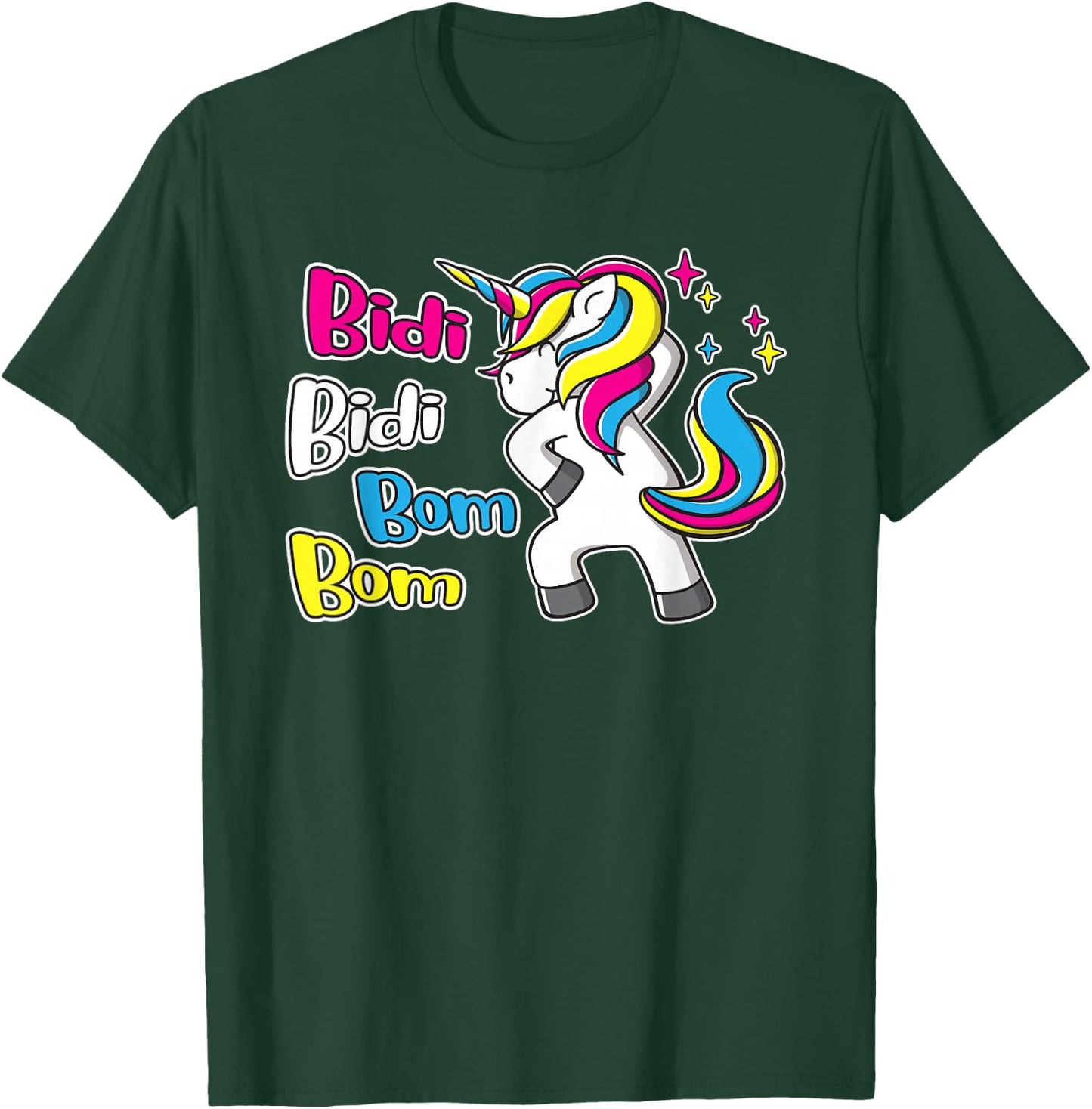Bidi Bidi Bom Bom Dancing Rainbow Unicorn Latina Cumbia T-Shirt - T-Shirt | Forest