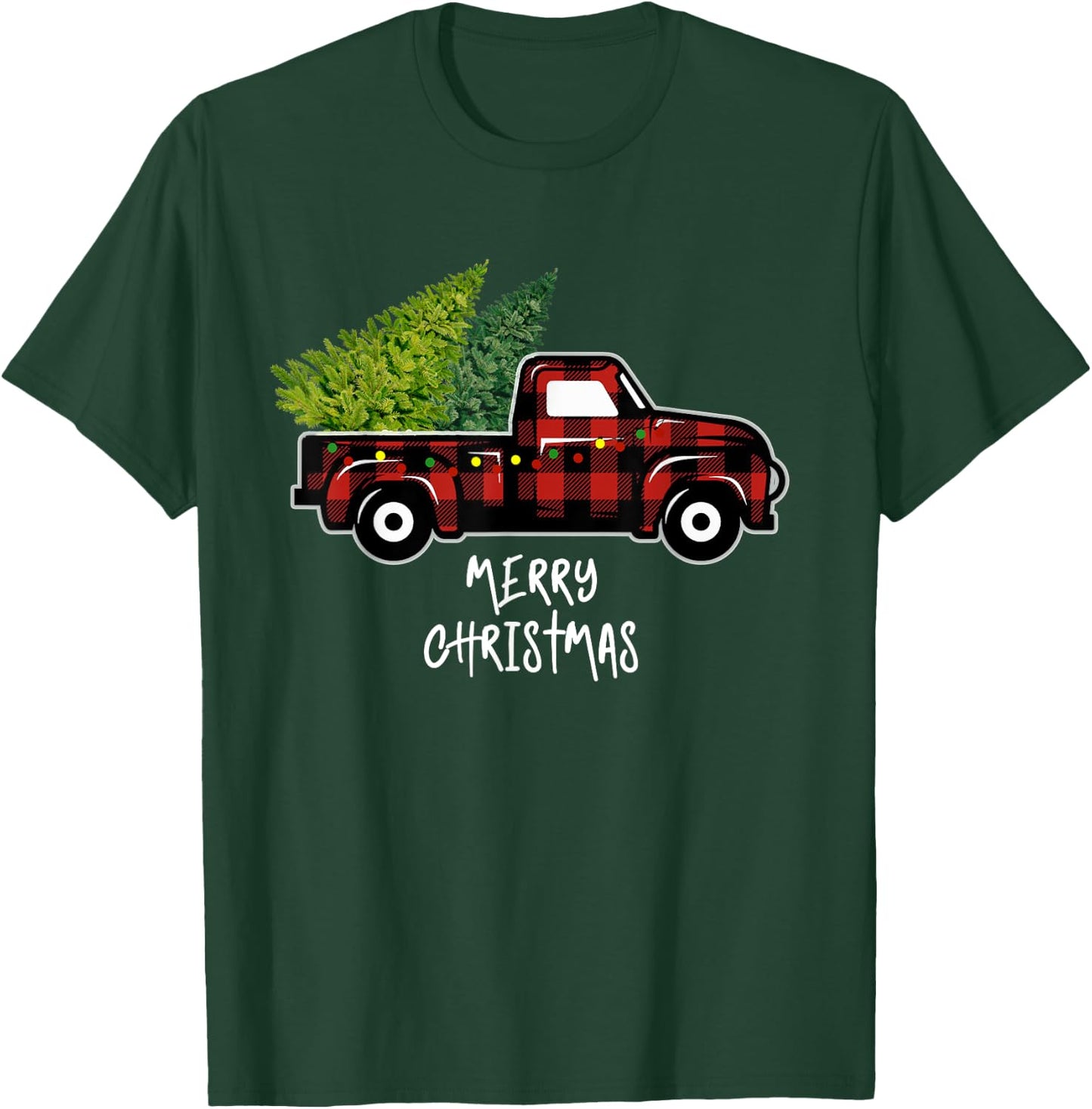 Red Truck with Christmas Tree Vintage Gifts Merry Christmas T-Shirt - T-Shirt | Forest