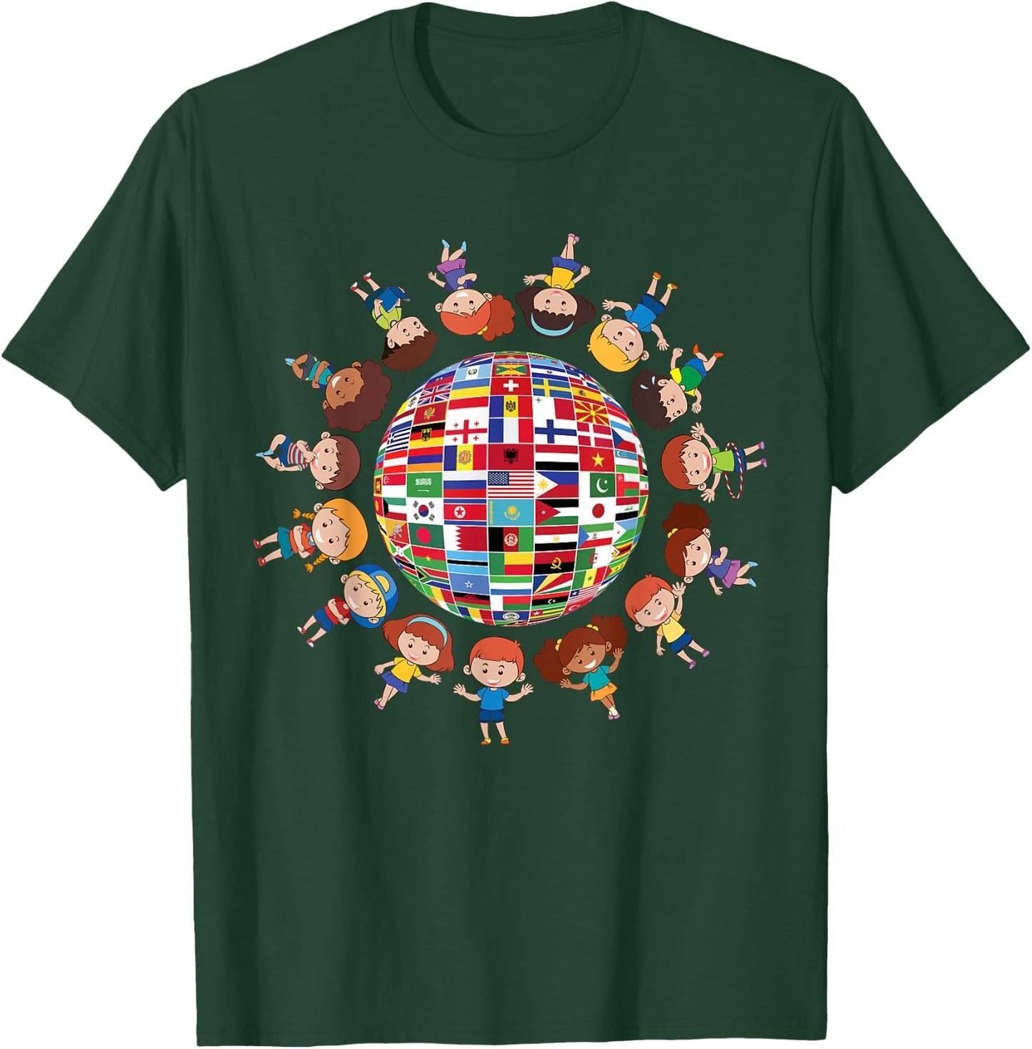 Flags Of The World Cultural Diversity Kids Around The Globe T-Shirt - T-Shirt | Forest