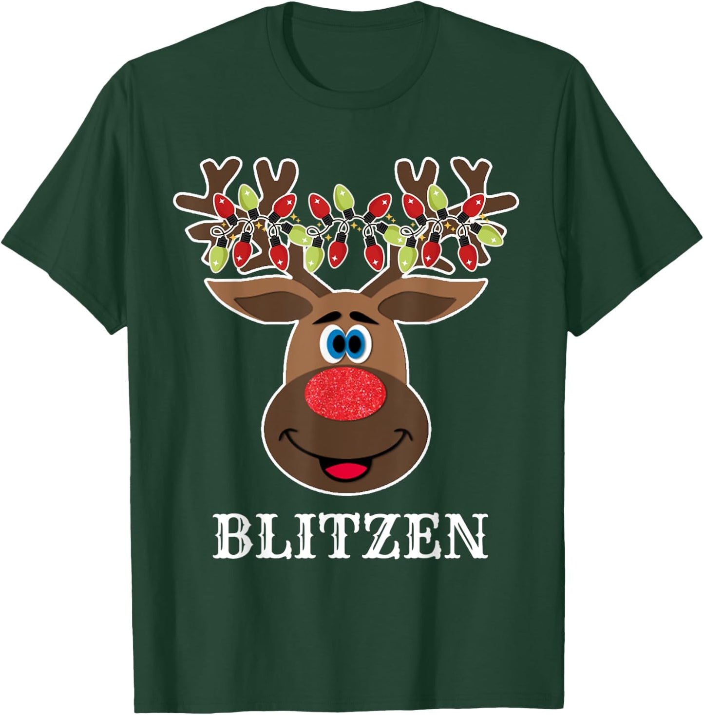Santa Reindeer Blitzen Xmas Group Costume T-Shirt - T-Shirt | Forest