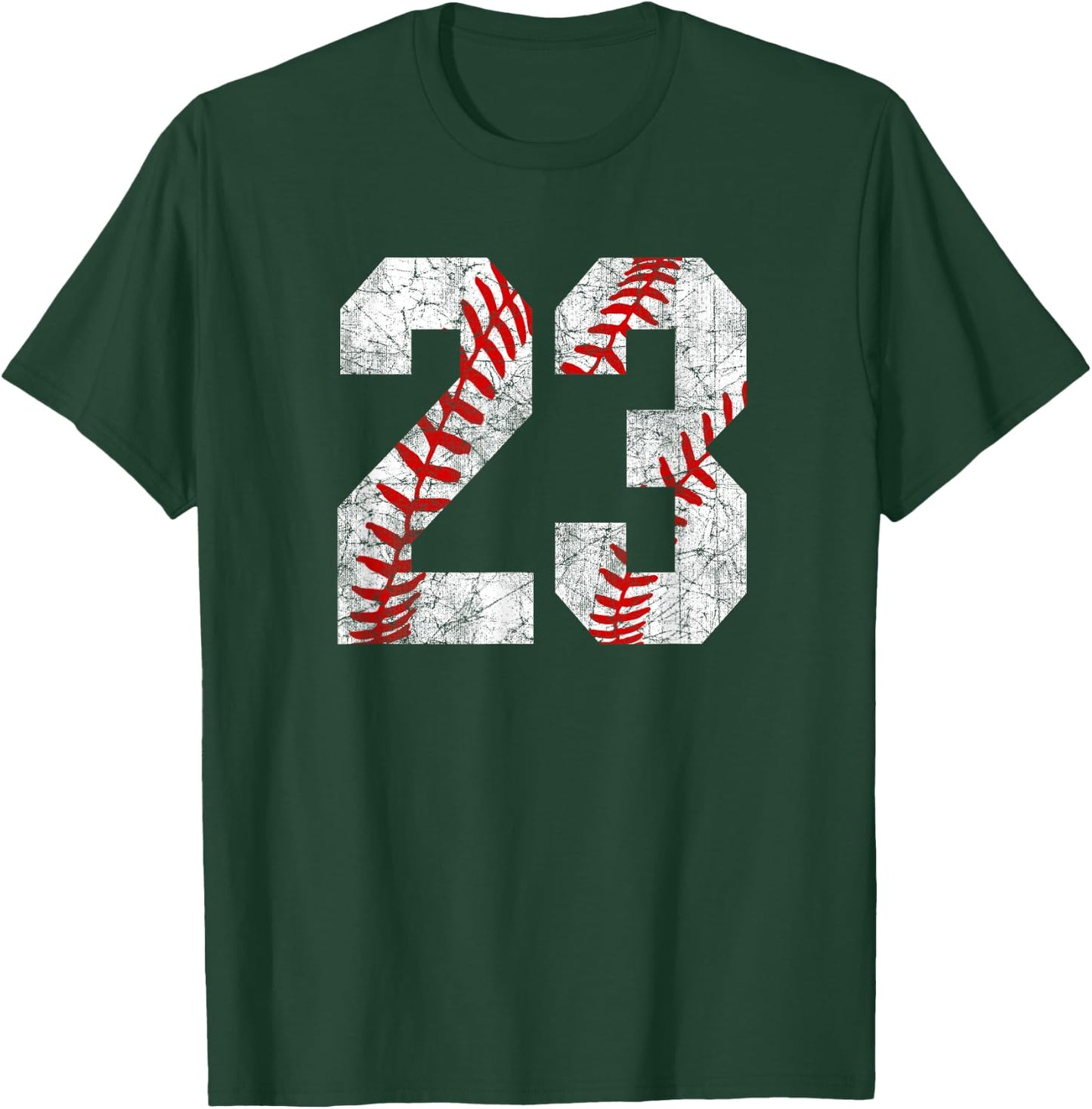 Vintage Worn Baseball Mom #23 Jersey Baseball Number 23 T-Shirt - T-Shirt | Forest