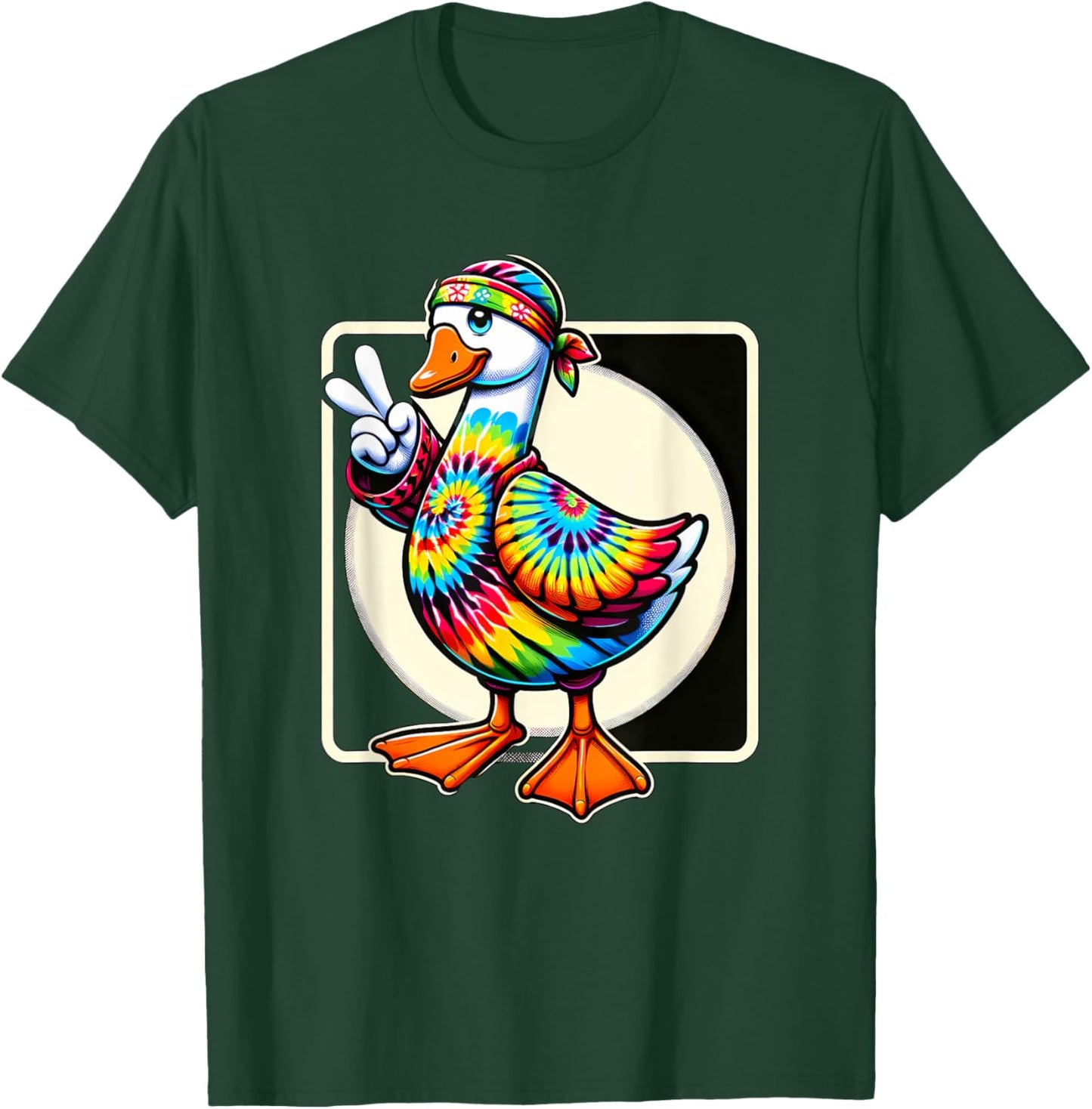 Peace Sign Tie Dye Goose T-Shirt - T-Shirt | Forest