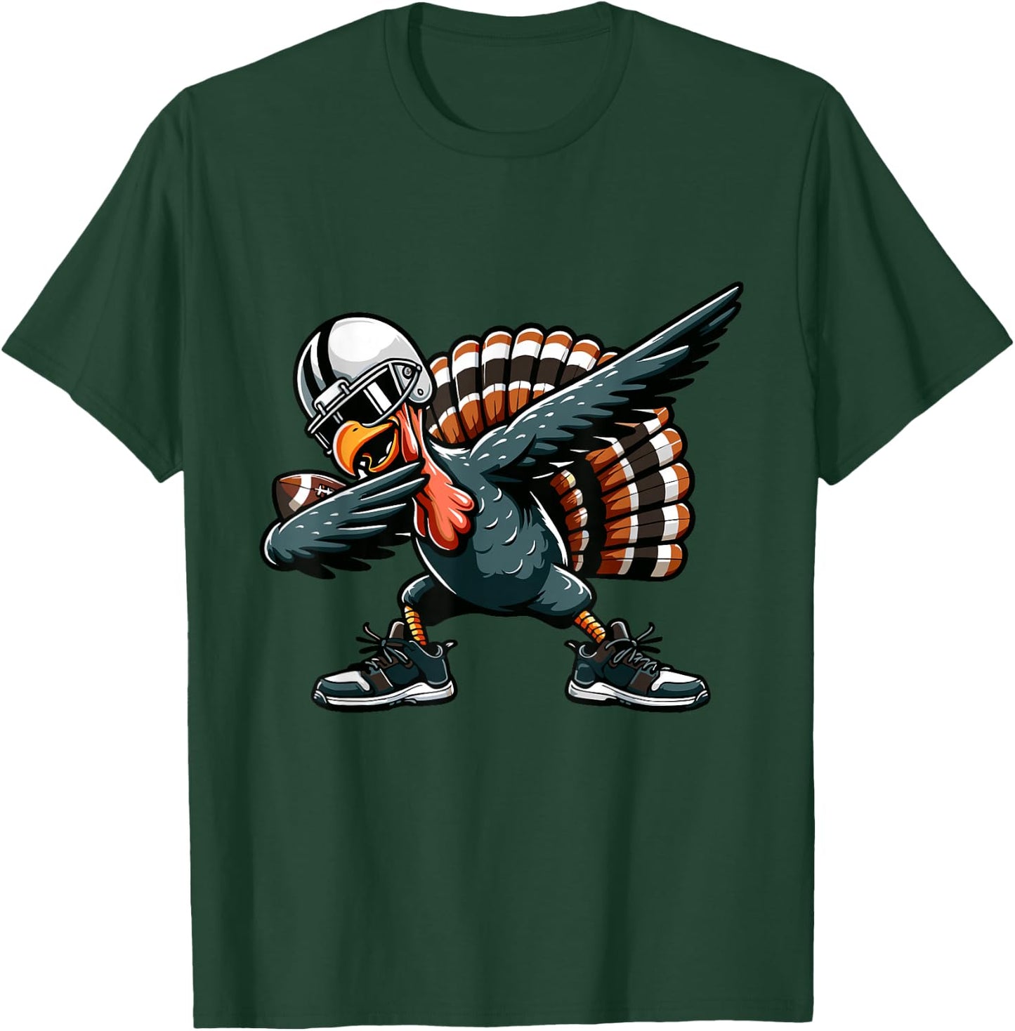 Dabbing Turkey Bowl Football Kids Men Boys Thanksgiving T-Shirt - T-Shirt | Forest