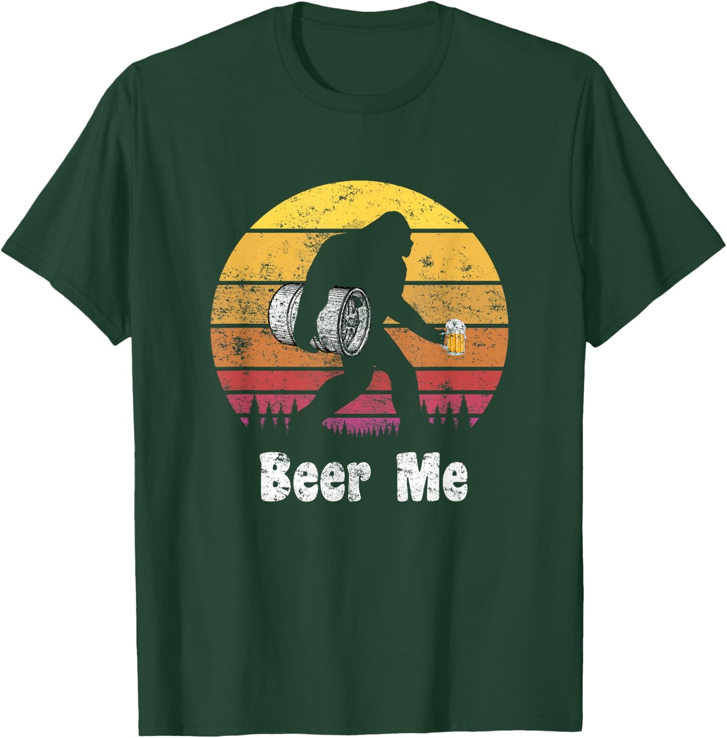 Bigfoot Loves Beer - Beer Me - Funny Bigfoot Beer Sasquatch T-Shirt - T-Shirt | Forest