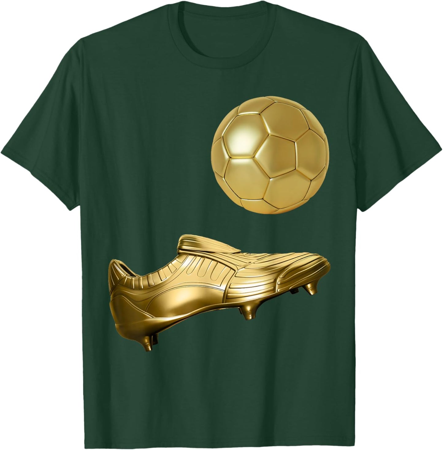 Golden Soccer Ball, Golden Boot Style Soccer Player Soccer , Small, Black T-Shirt - T-Shirt | Forest