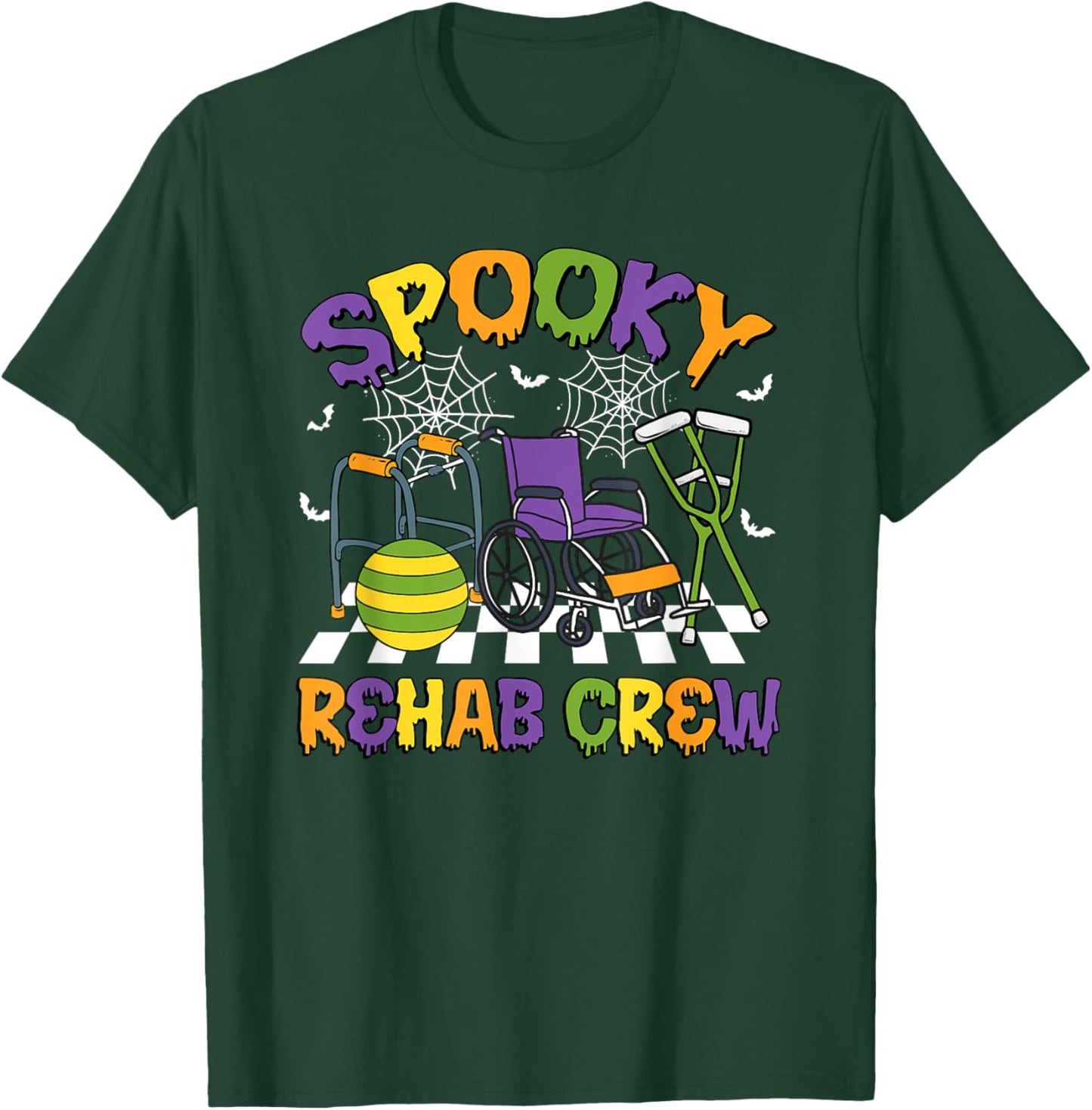 Retro Spooky Rehab Crew Rehab Nurse Halloween Costumes T-Shirt - T-Shirt | Forest