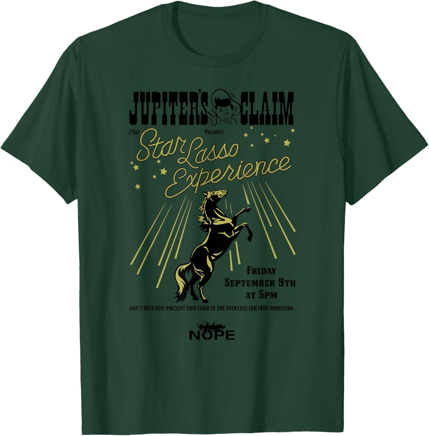 Nope Jupiter's Claim Star Lasso Experience T-Shirt - T-Shirt | Forest
