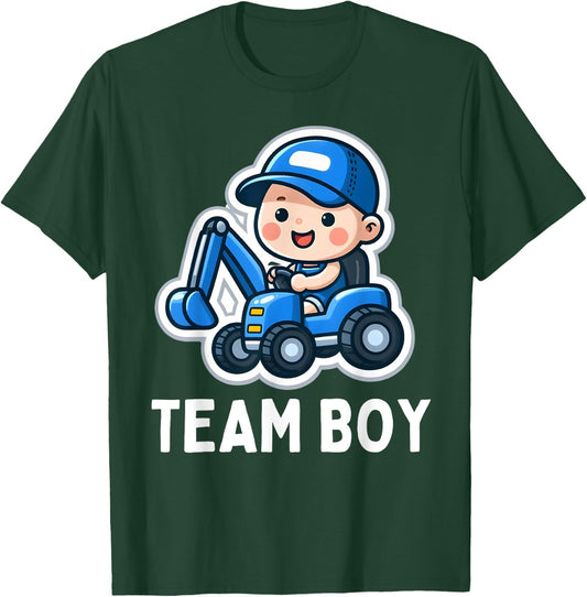 Gender Reveal Team Boy Blue Party Baby Announcement T-Shirt - T-Shirt | Forest