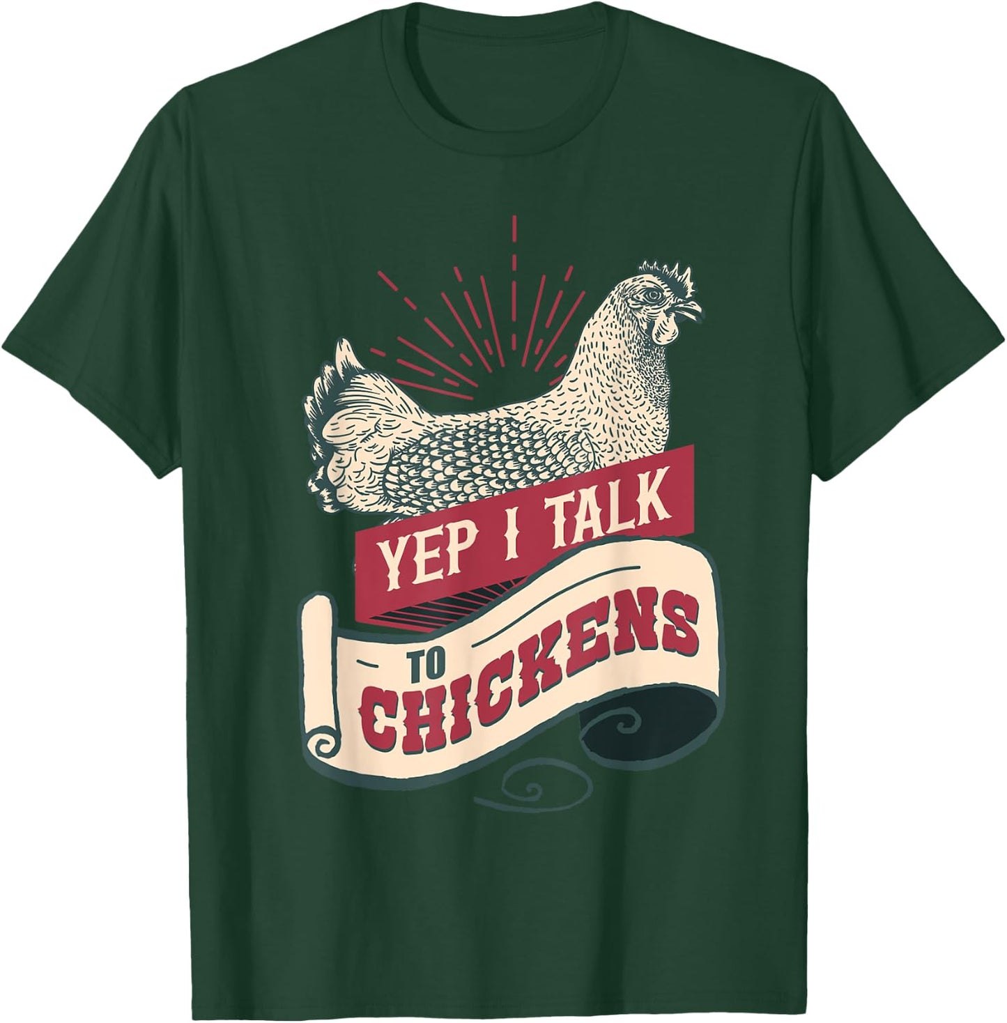Yep I Talk To Chickens Vintage Style Shirt Chicken T-Shirt - T-Shirt | Forest