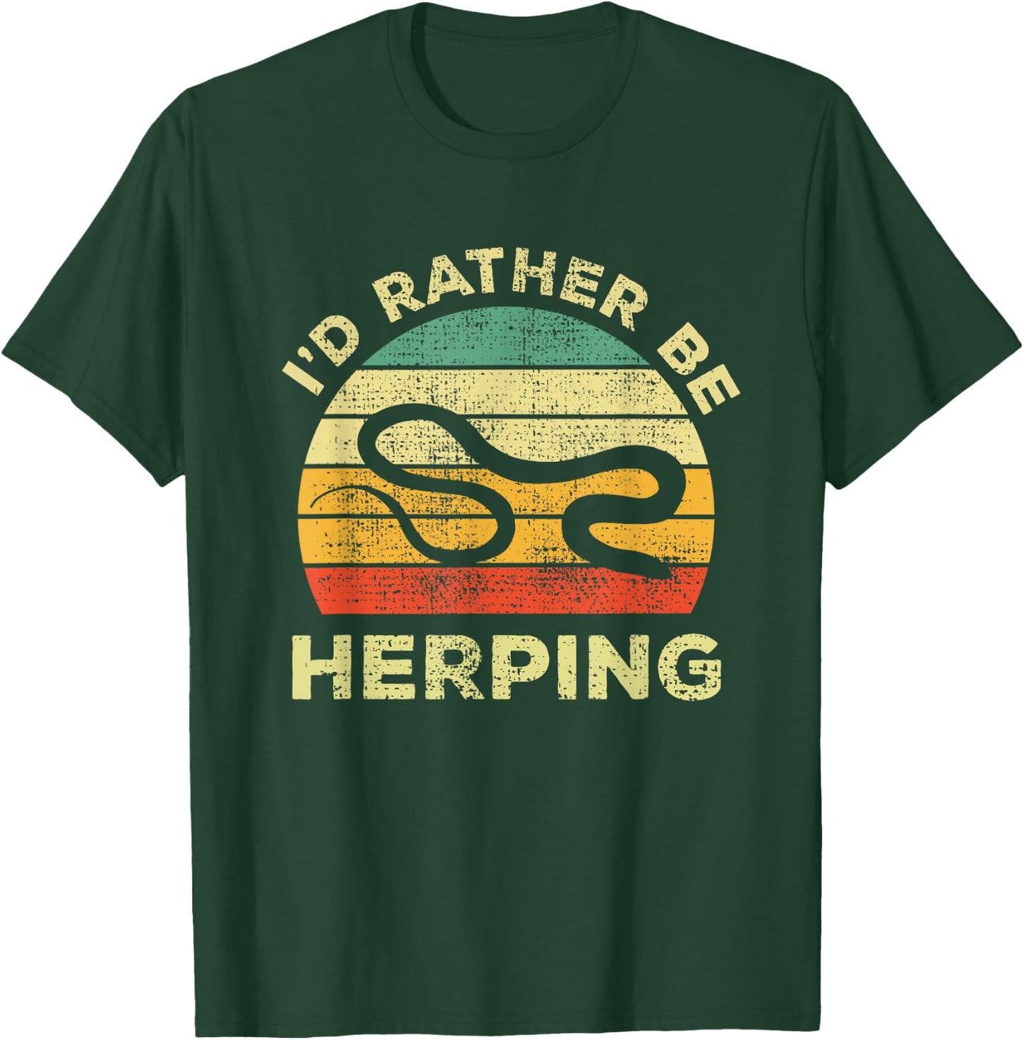 Herpetology And Herping Vintage Gift I'd Rather Be Herping T-Shirt - T-Shirt | Forest