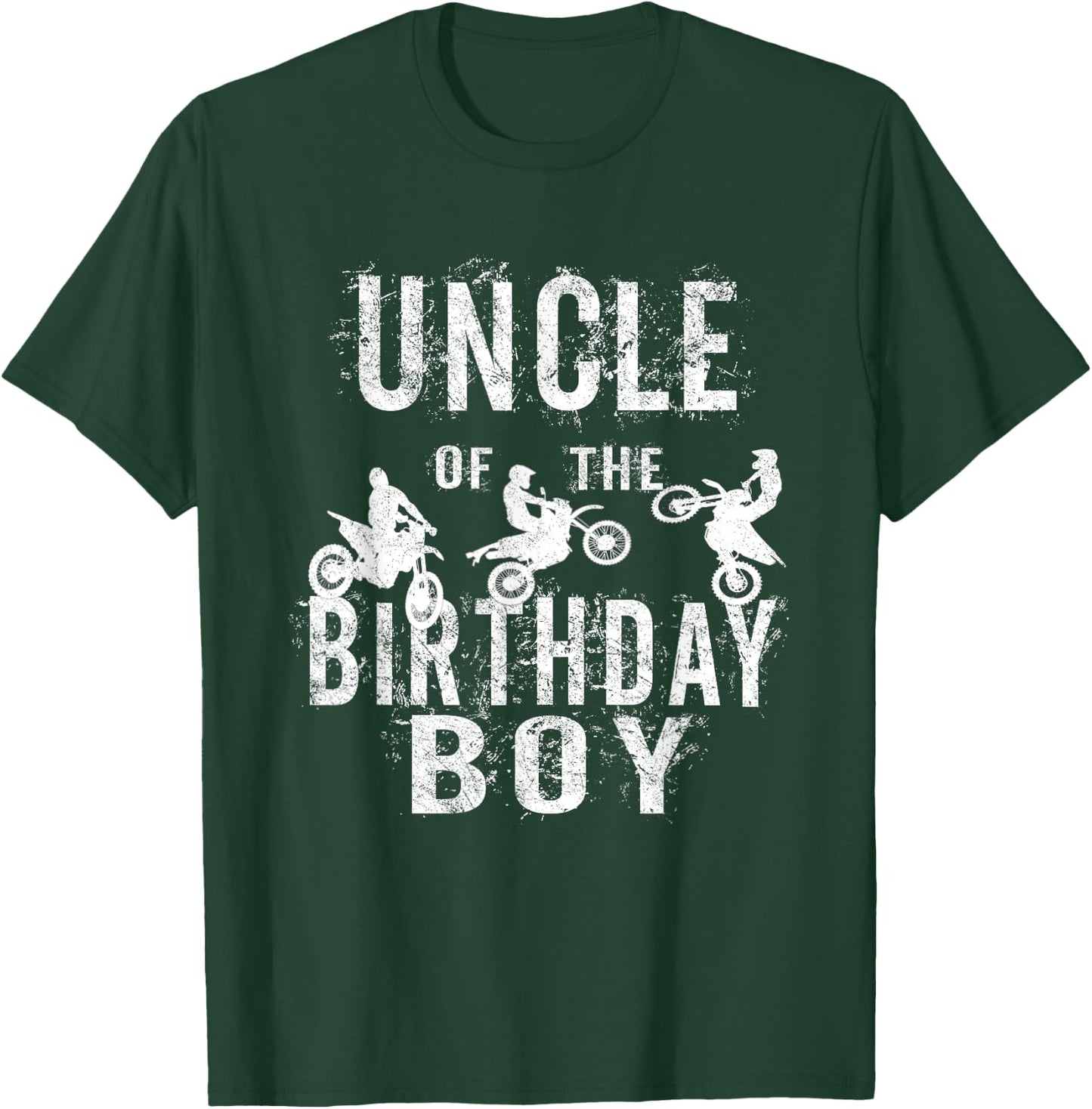 Uncle Of The Birthday Boy Dirt Bike B-day Party T-Shirt - T-Shirt | Forest