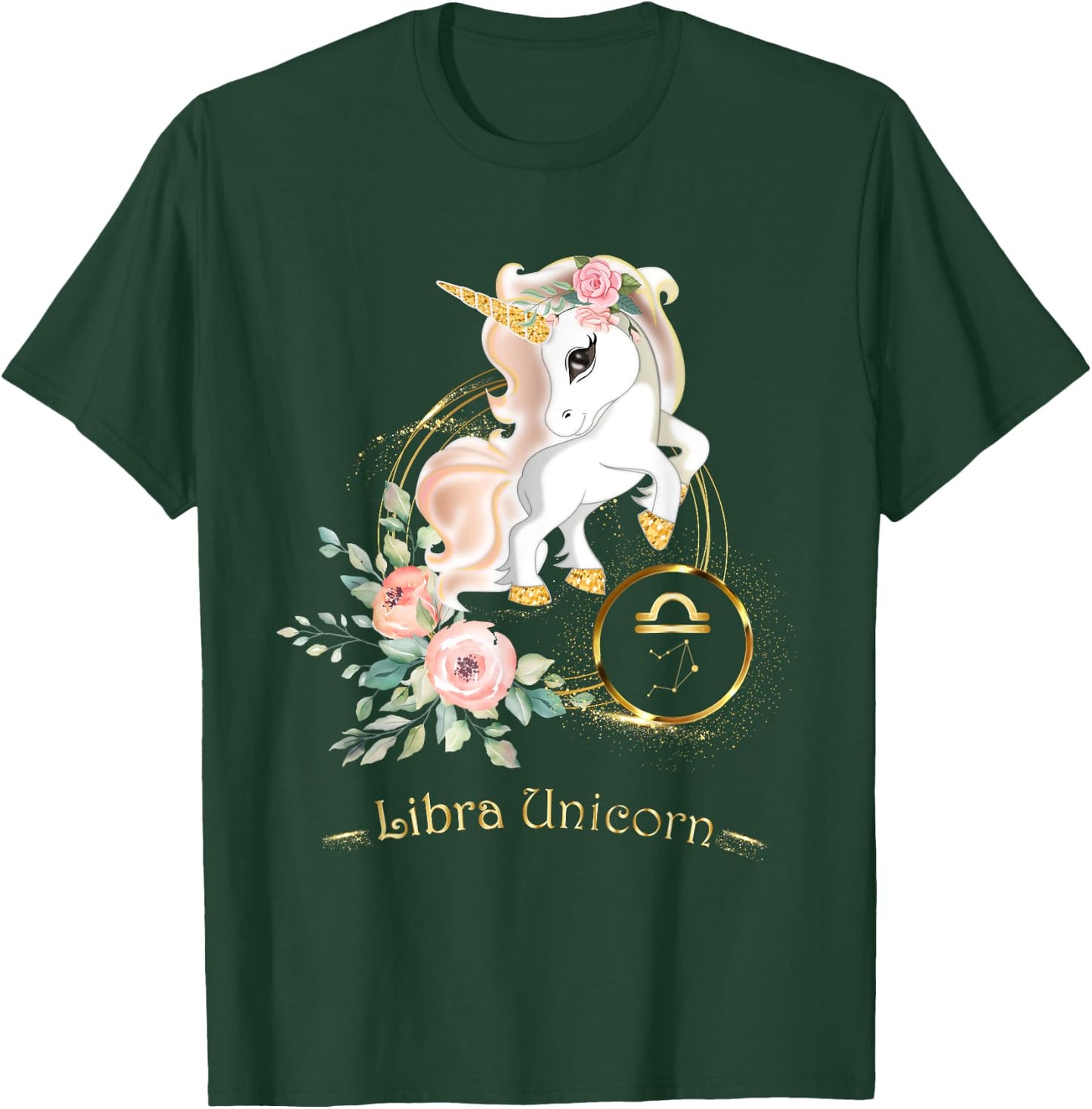 Libra Shirt Zodiac Unicorn Sign Astrology Kids T-Shirt - T-Shirt | Forest