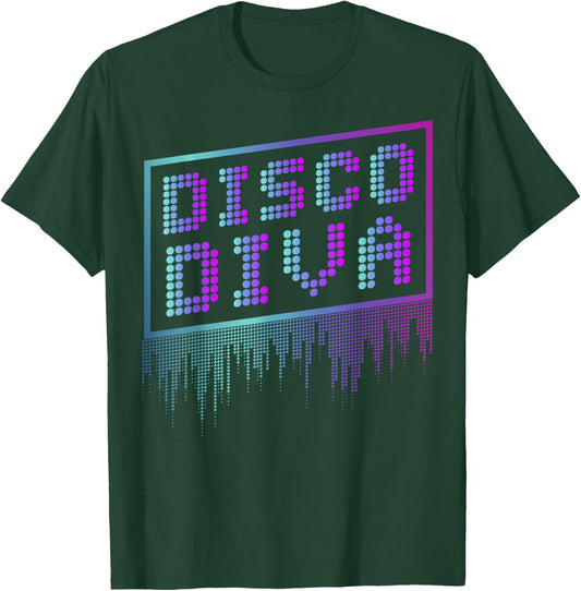 Disco Diva gift, Retro 70s gift, Vintage 80s design T-Shirt - T-Shirt | Forest