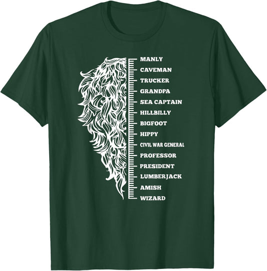 Beard length grow and growth table fun T-Shirt - T-Shirt | Forest