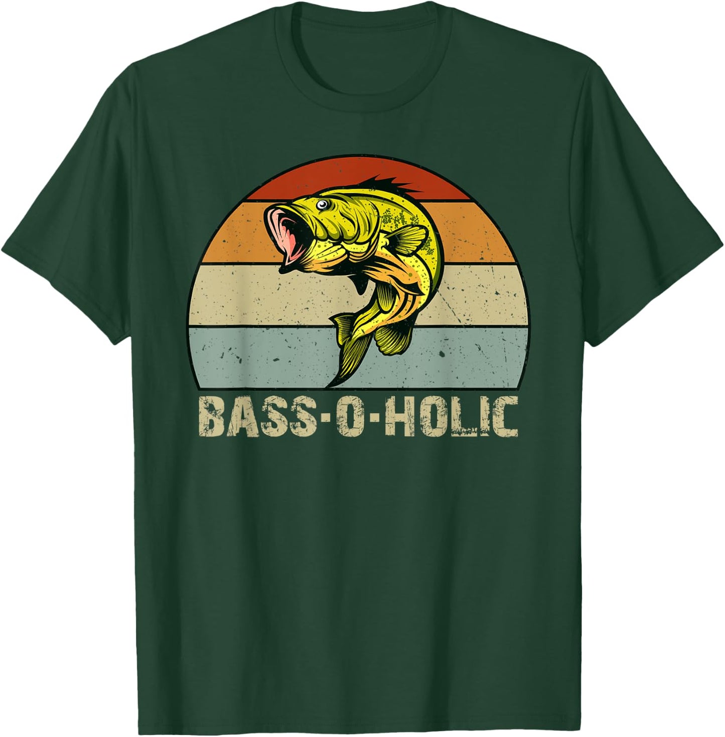 Bass-o-holic Addicted to Bass Fishing Gifts T-Shirt - T-Shirt | Forest