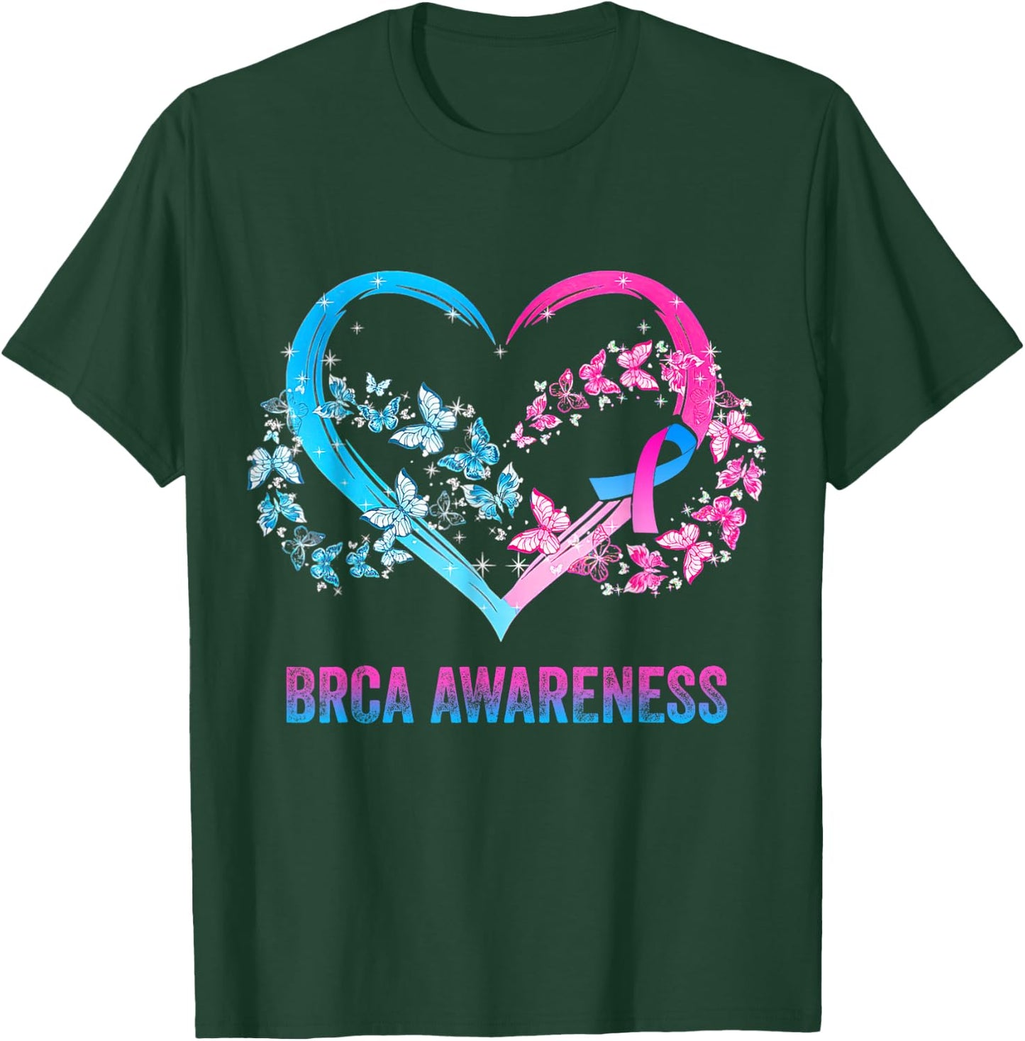BRCA Awareness heart Gifts T-Shirt - T-Shirt | Forest