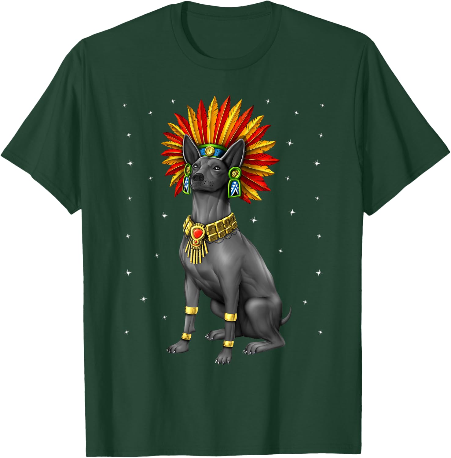 Aztec Xolo Dog Xoloitzcuintle T-Shirt - T-Shirt | Forest