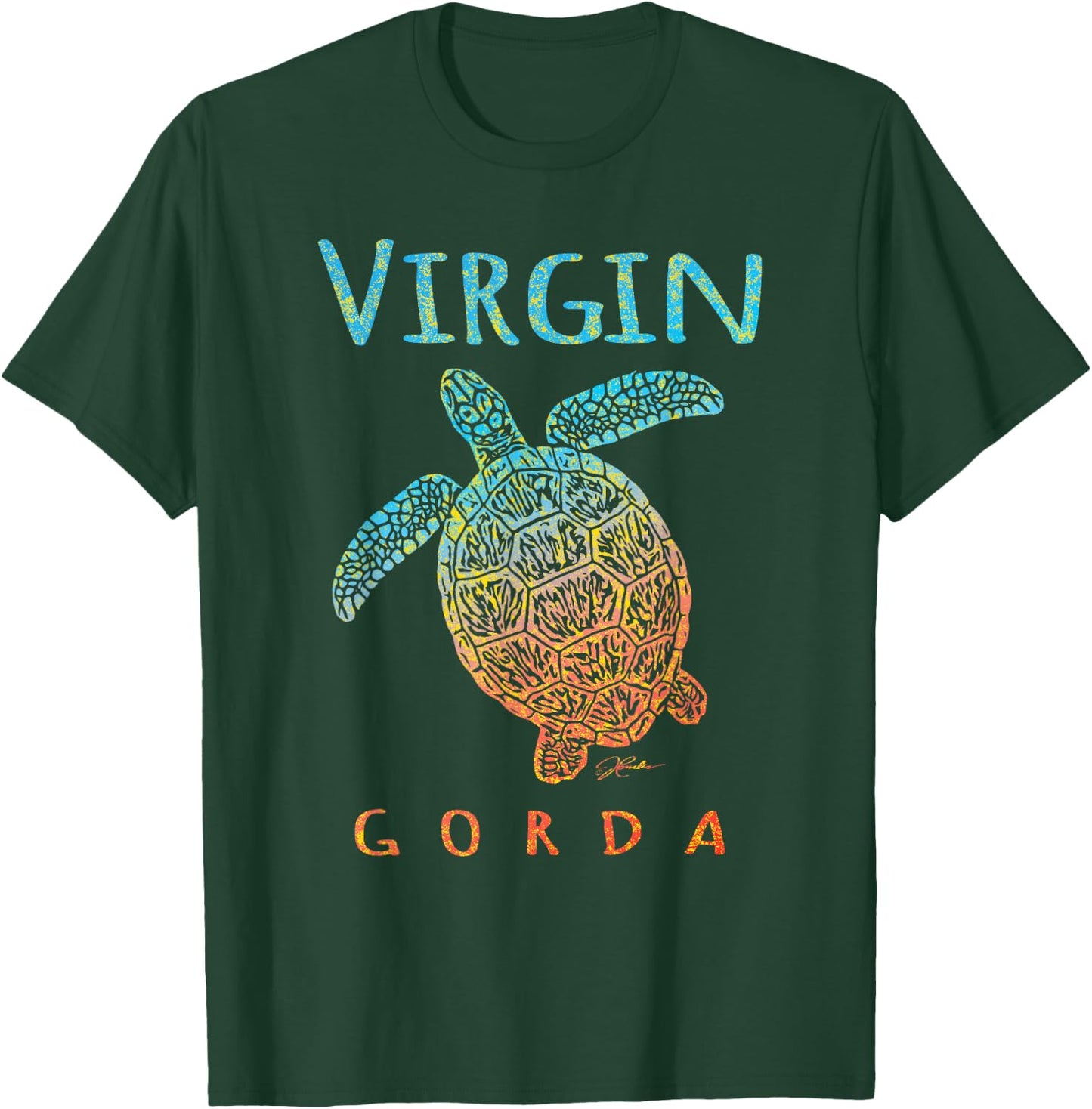 JCombs: Virgin Gorda, BVI, Sea Turtle, Beach T-Shirt - T-Shirt | Forest