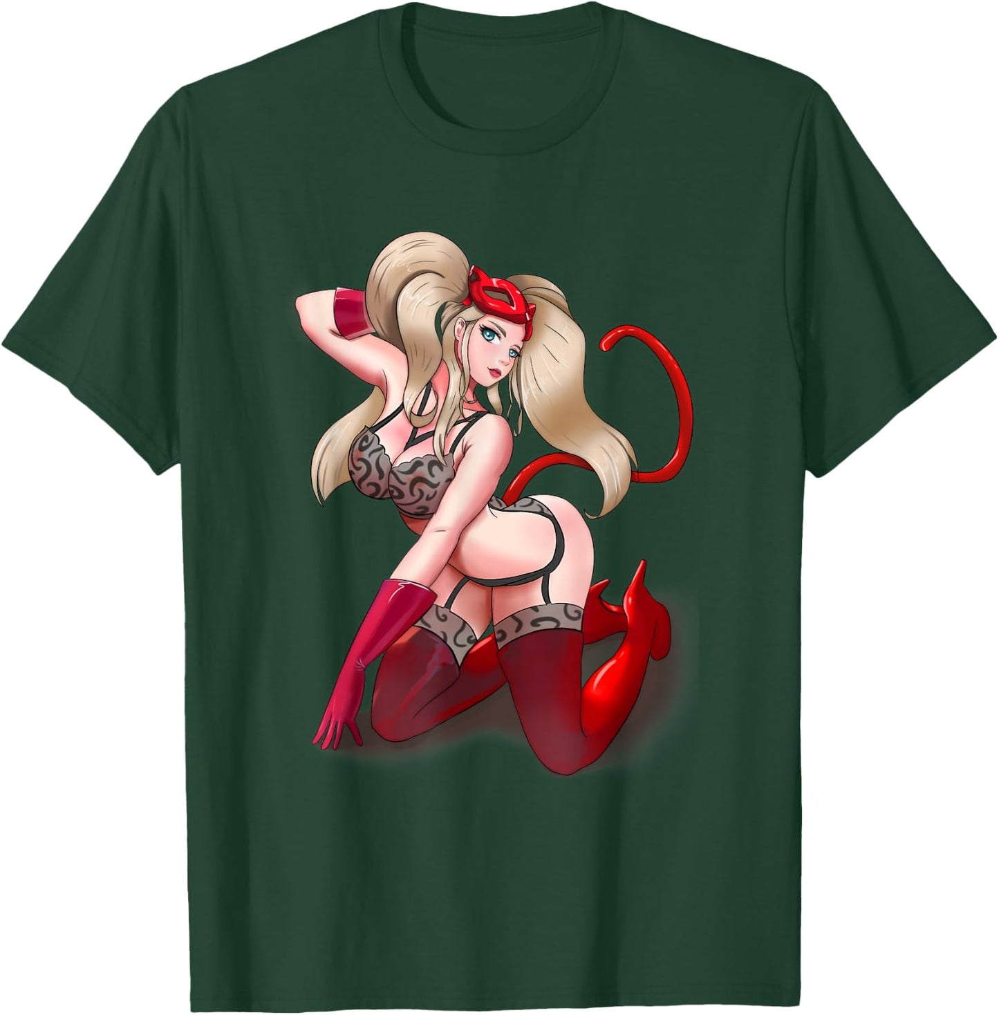Sexy Hot kawaii Girl Cat Mask Anime Hentai Manga Sexy Adult T-Shirt - T-Shirt | Forest