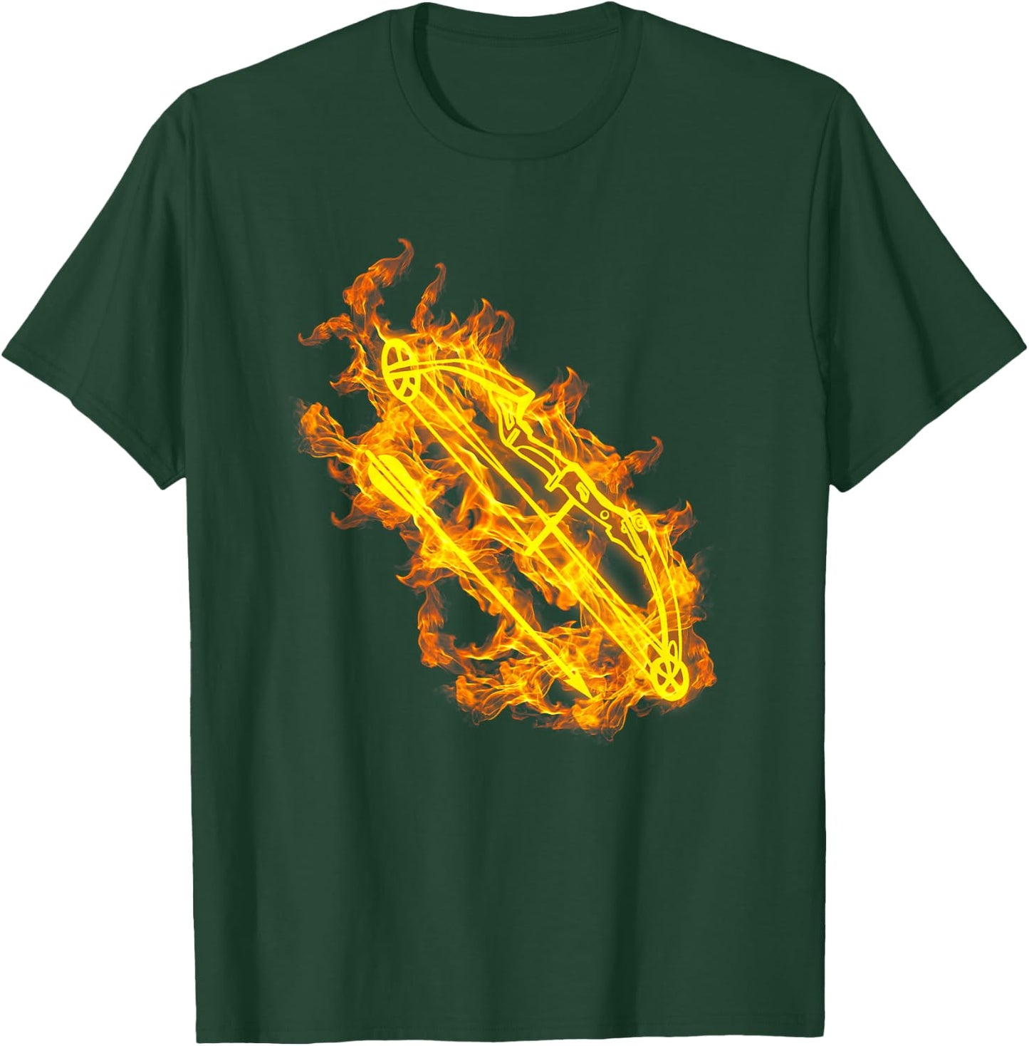 Fire Archery Bow And Arrow Flaming Archer T-Shirt - T-Shirt | Forest