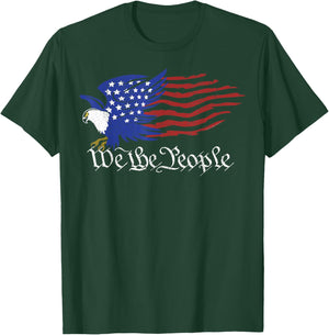 Patriotic Grunge USA Flag Eagle We the People 4th of July T-Shirt - T-Shirt | Forest