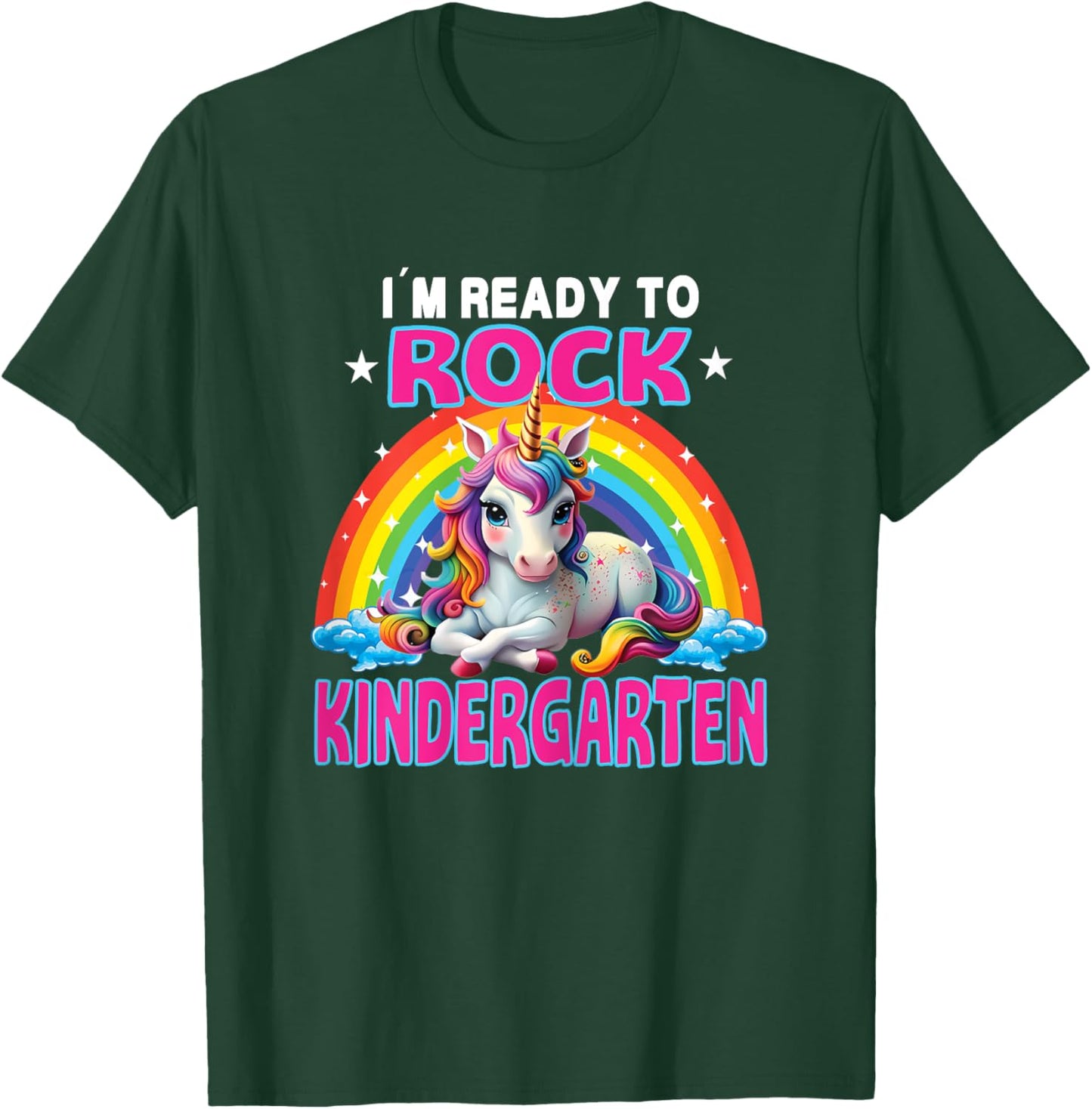Rock Kindergarten Back To School gift girls Dabbing Unicorn T-Shirt - T-Shirt | Forest