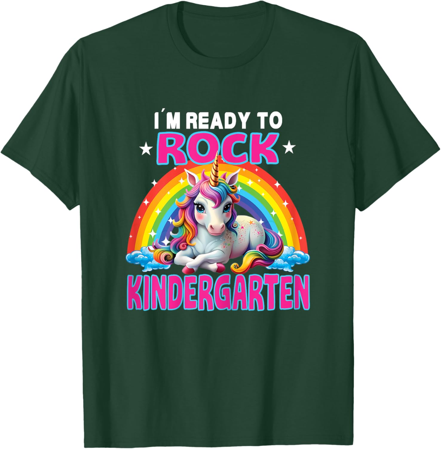 Rock Kindergarten Back To School gift girls Dabbing Unicorn T-Shirt - T-Shirt | Forest