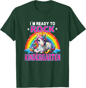 Rock Kindergarten Back To School gift girls Dabbing Unicorn T-Shirt - T-Shirt | Forest