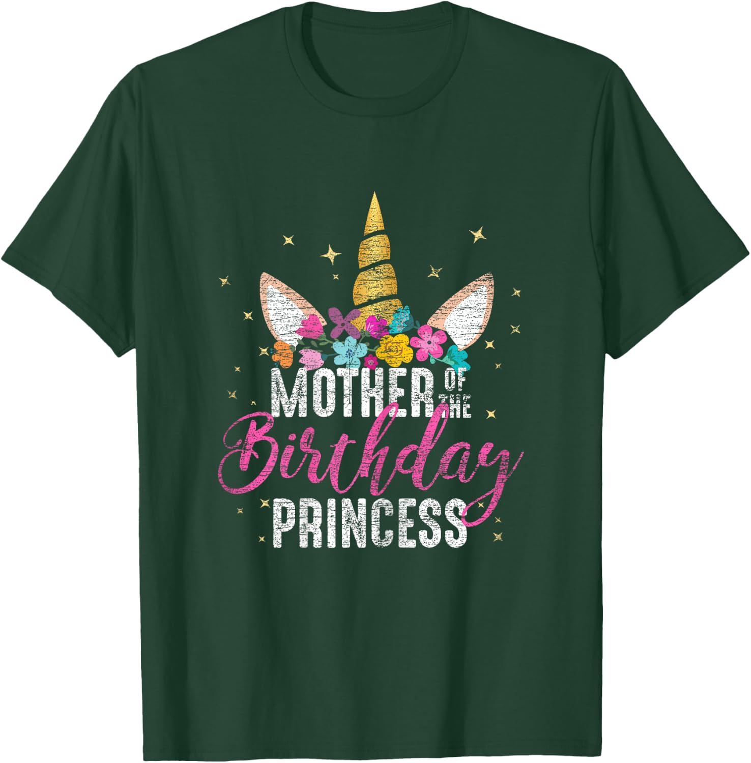 Mother Of The Birthday Princess Mommy Gifts Unicorn Birthday T-Shirt - T-Shirt | Forest