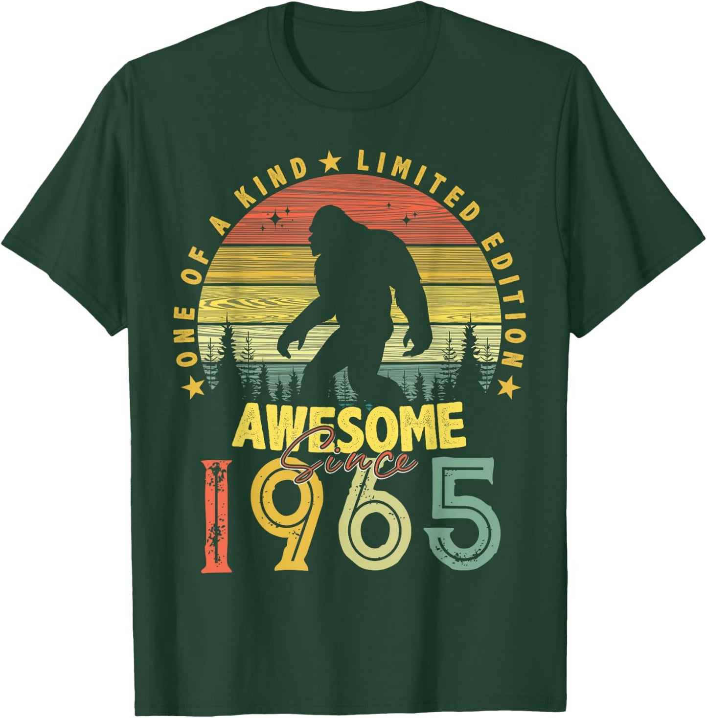 Awesome Since 1965 59th Birthday Gifts Bigfoot Born in 1965 T-Shirt - T-Shirt | Forest