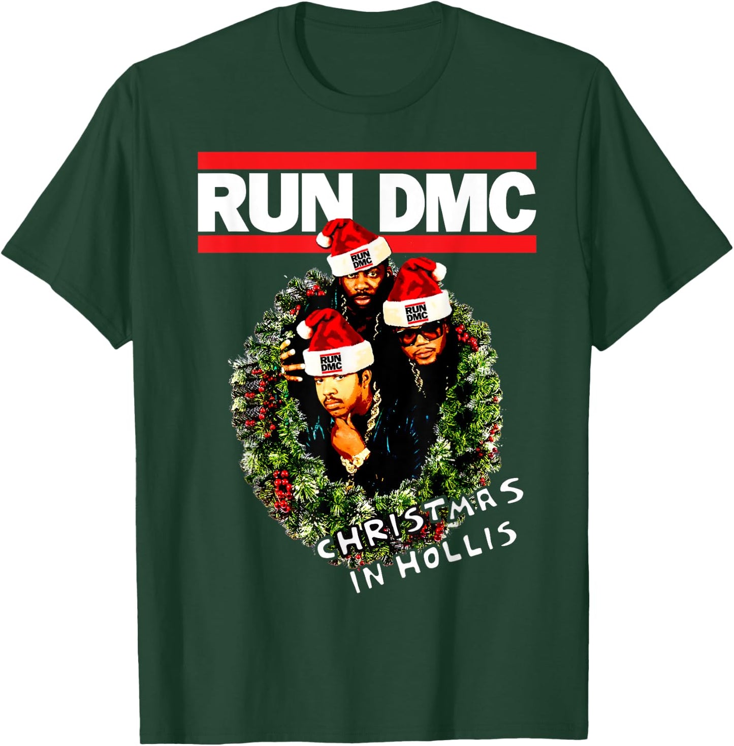 Run DMC Christmas In Hollis Black T-Shirt - T-Shirt | Forest