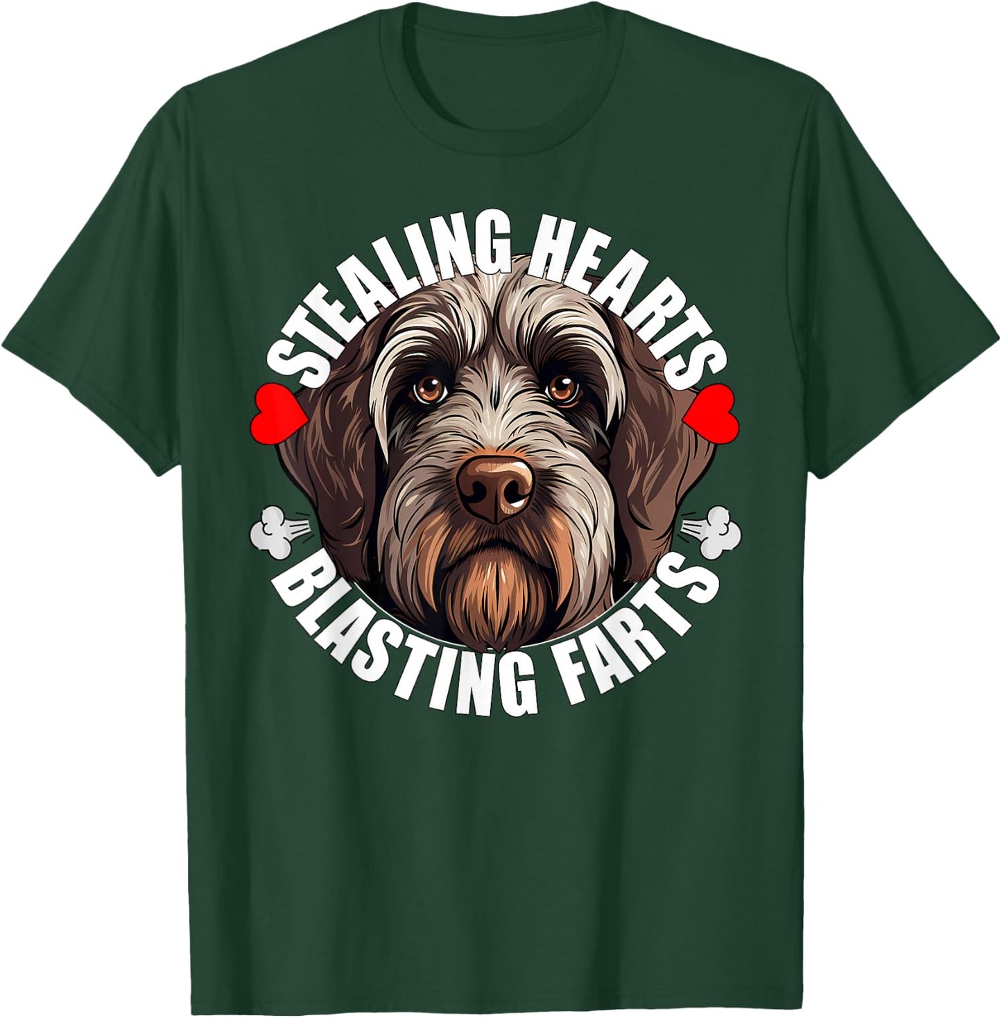 Wirehaired Pointing Griffon Stealing Hearts Blasting Farts T-Shirt - T-Shirt | Forest