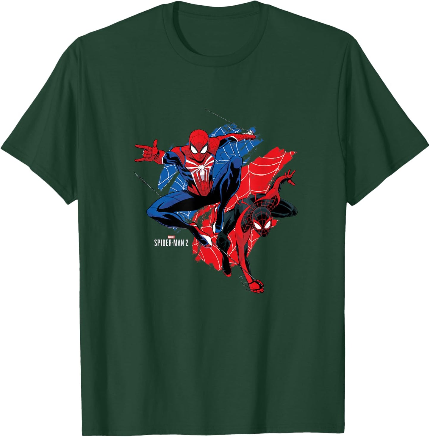 Marvel Spider-Man 2 Peter & Miles Epic Swing T-Shirt - T-Shirt | Forest