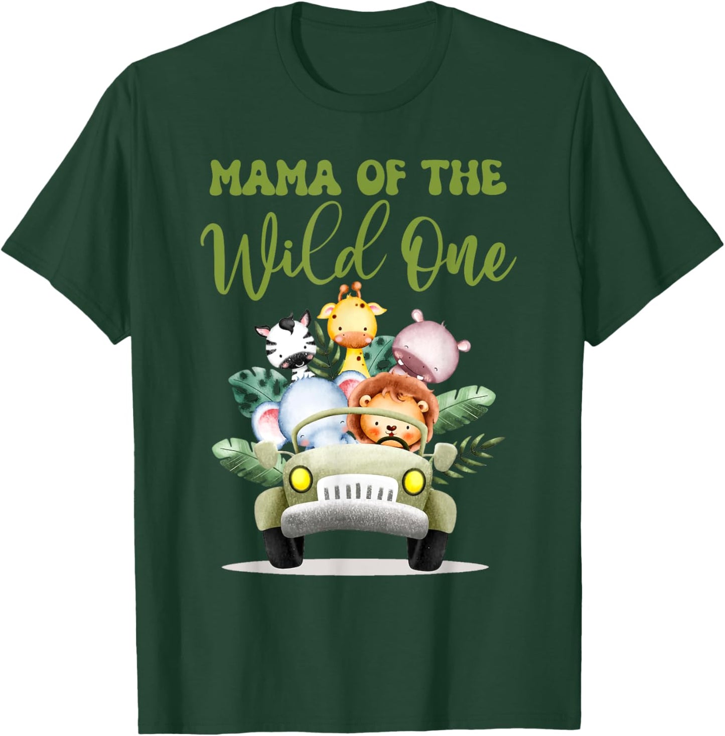 Mama Of The Wild One 1st Birthday Safari Family Matching T-Shirt - T-Shirt | Forest